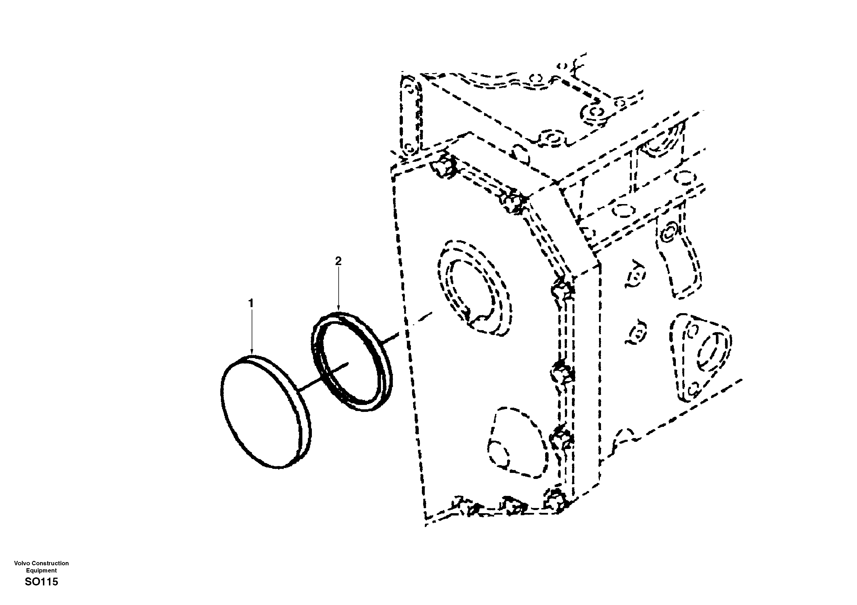 Схема запчастей Volvo EC150 - 29767 Tachometer drive cover EC150
