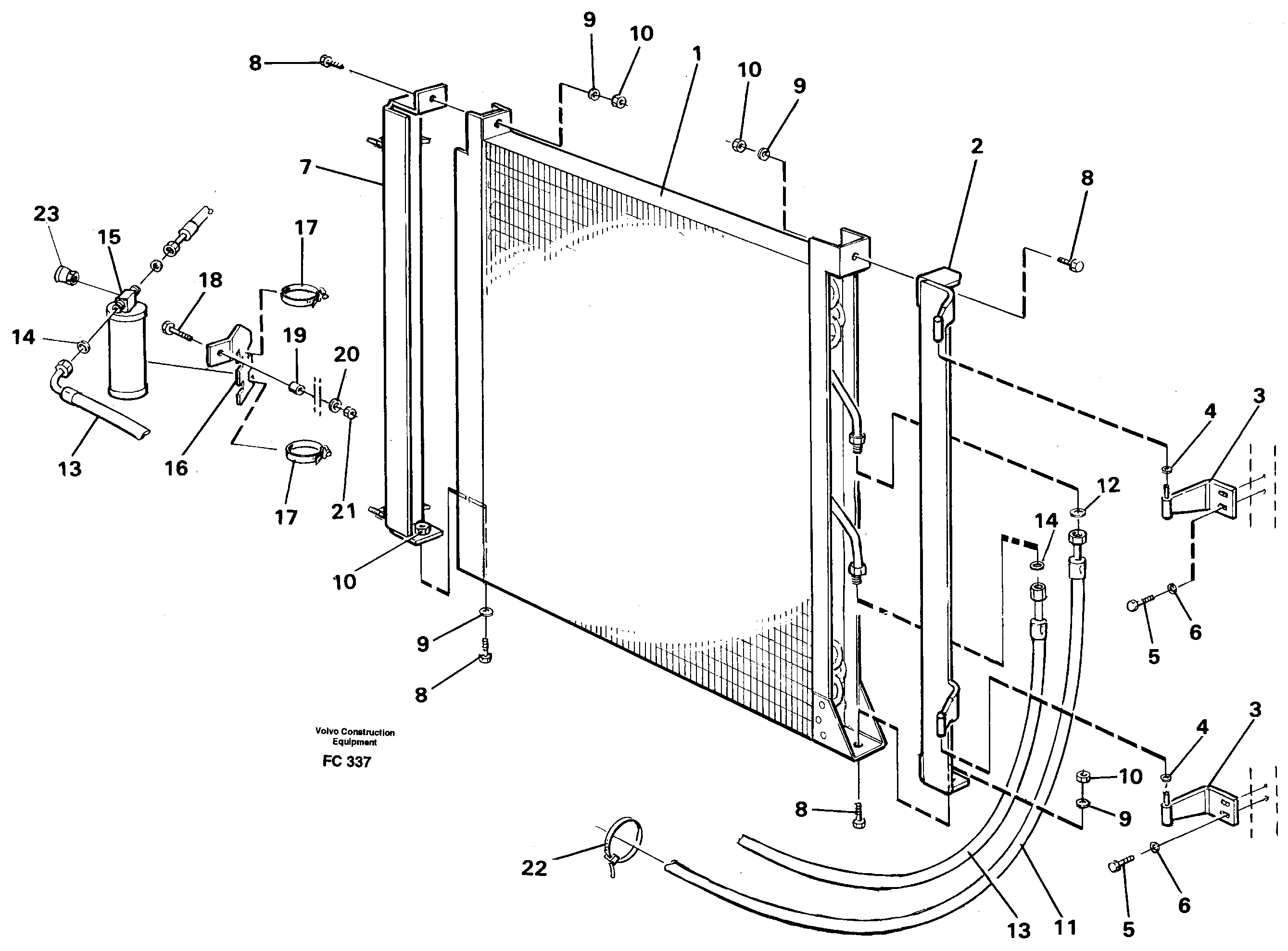 Схема запчастей Volvo EC150 - 46777 Condensor with fitting parts cooling agent R12 EC150 ?KERMAN ?KERMAN EC150 SER NO - 129