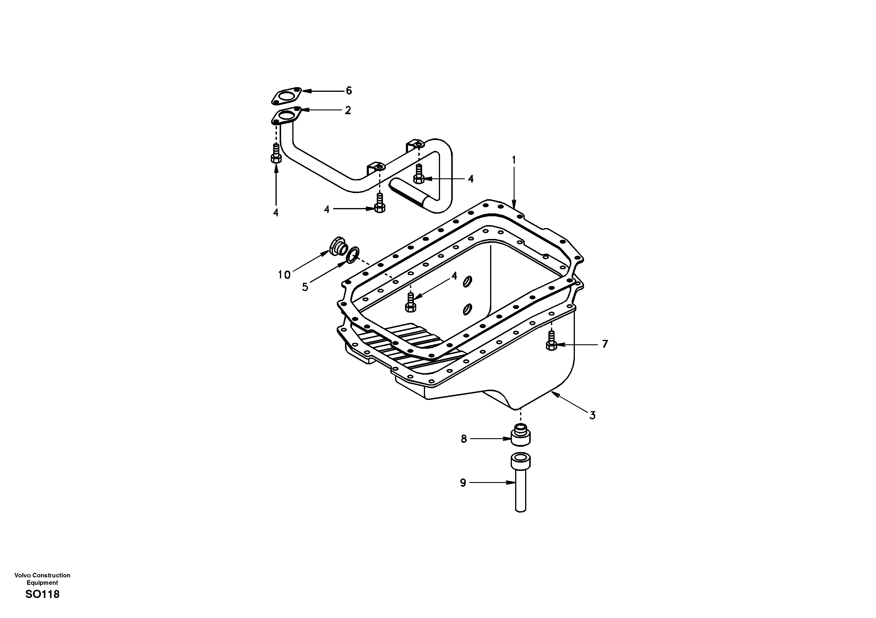 Схема запчастей Volvo EC150 - 36334 Oil sump EC150