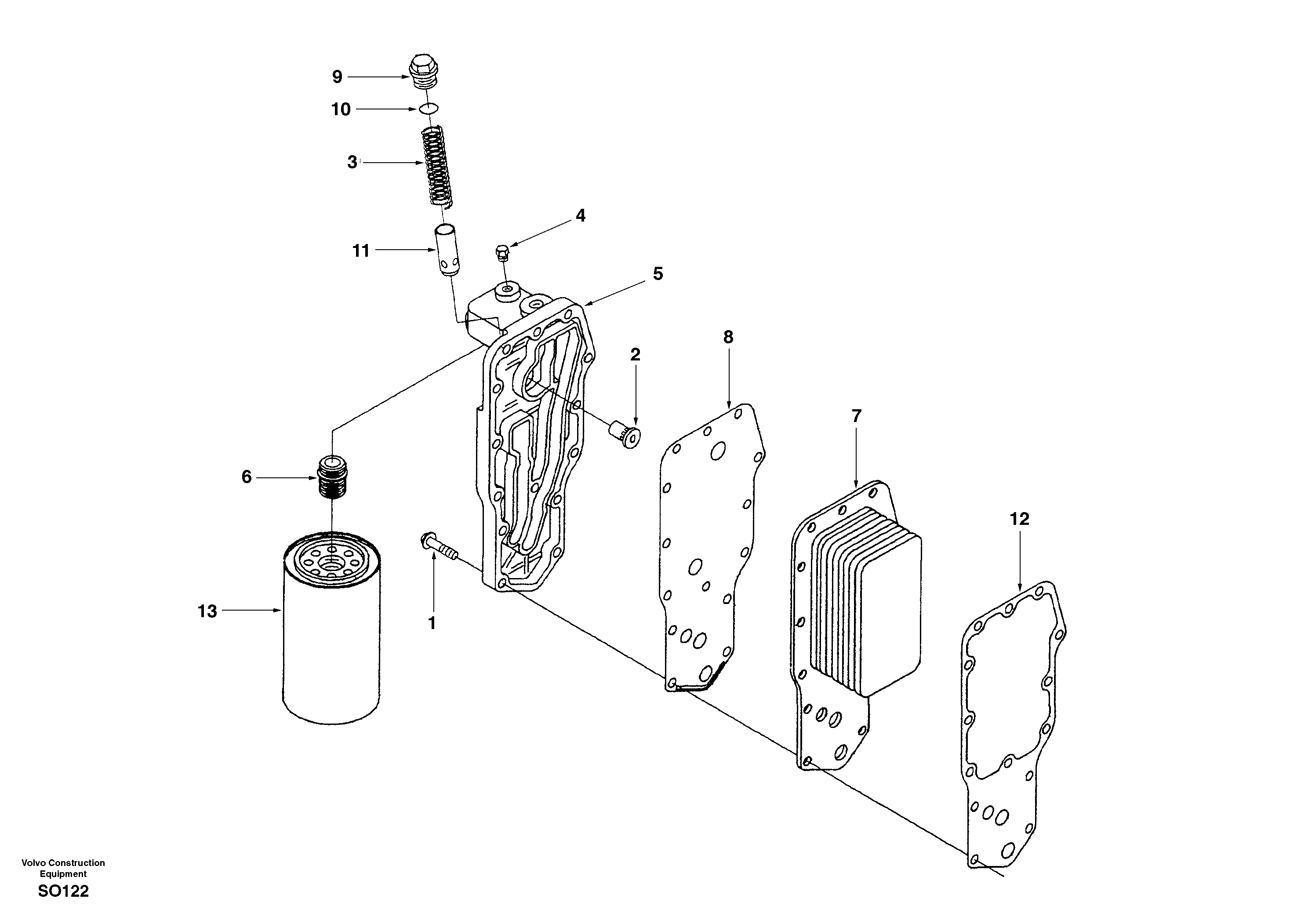 Схема запчастей Volvo EC150 - 32570 Масляный радиатор EC150