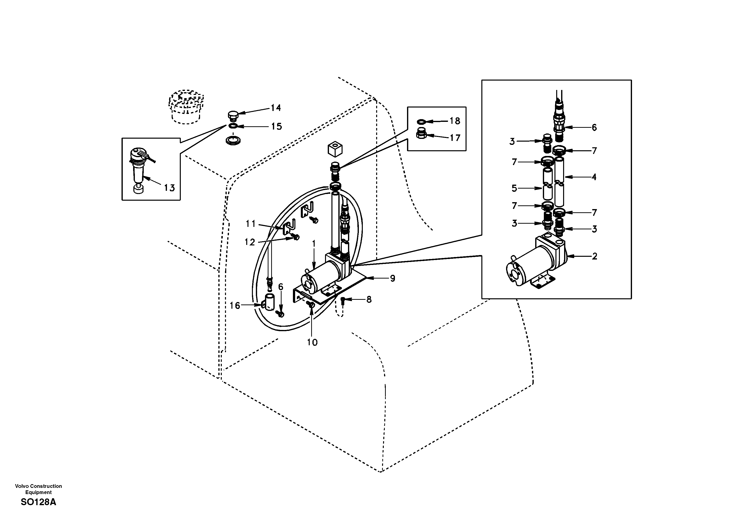 Схема запчастей Volvo EC150 - 92885 Fuel filling pump EC150