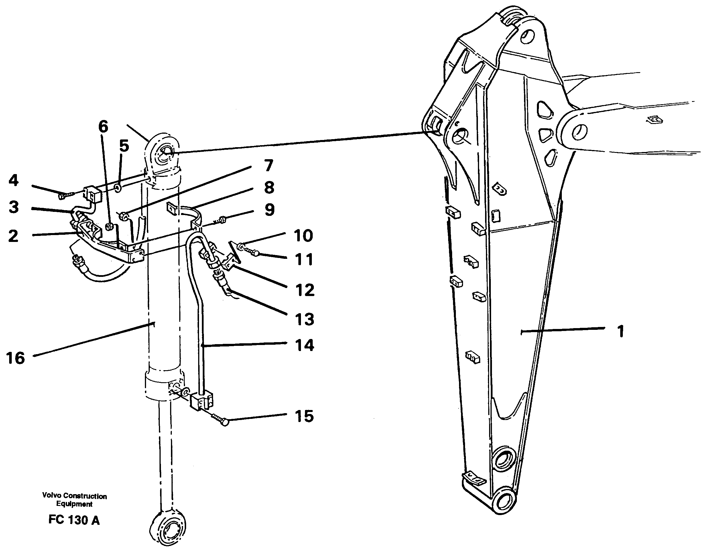 Схема запчастей Volvo EC150 - 28484 Cylinder hydraulics, dipper arm EC150 ?KERMAN ?KERMAN EC150 SER NO - 129