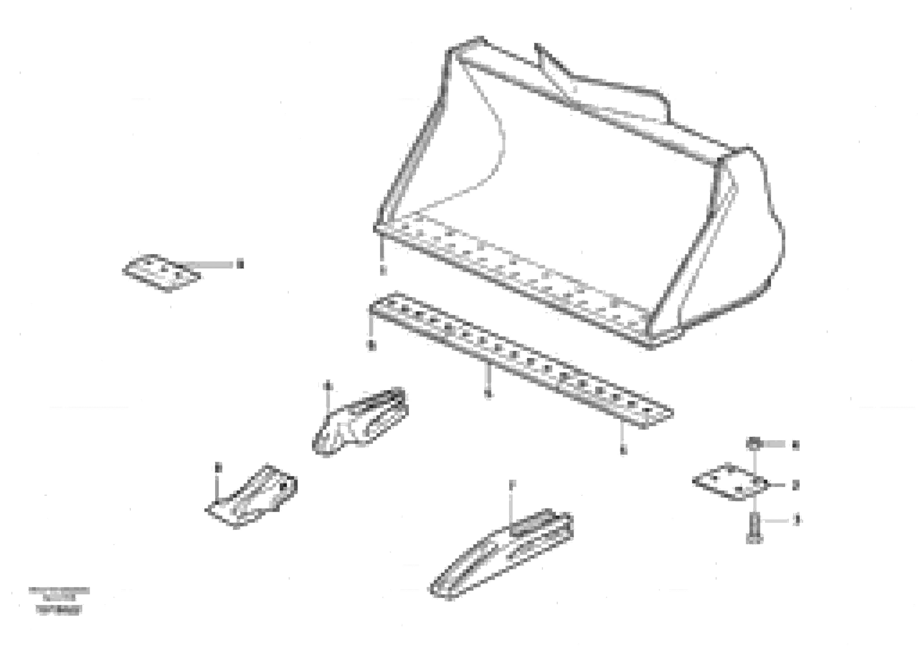 Схема запчастей Volvo EC150 - 20308 Bucket, straight lip, alt. edge savers or teeth ATTACHMENTS ATTACHMENTS BUCKETS