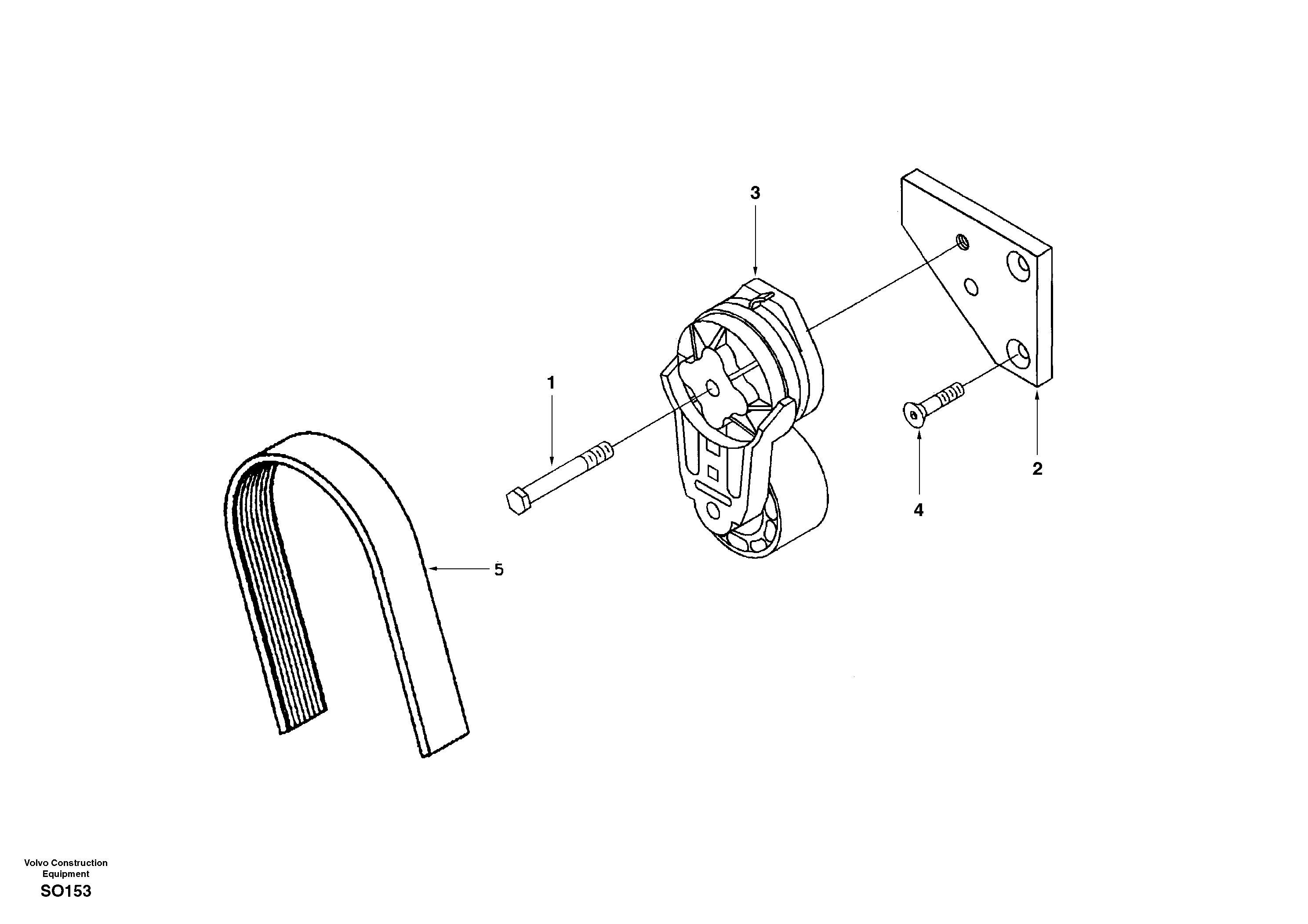 Схема запчастей Volvo EC150 - 33251 Automatic belt tensioner with fitting parts EC150
