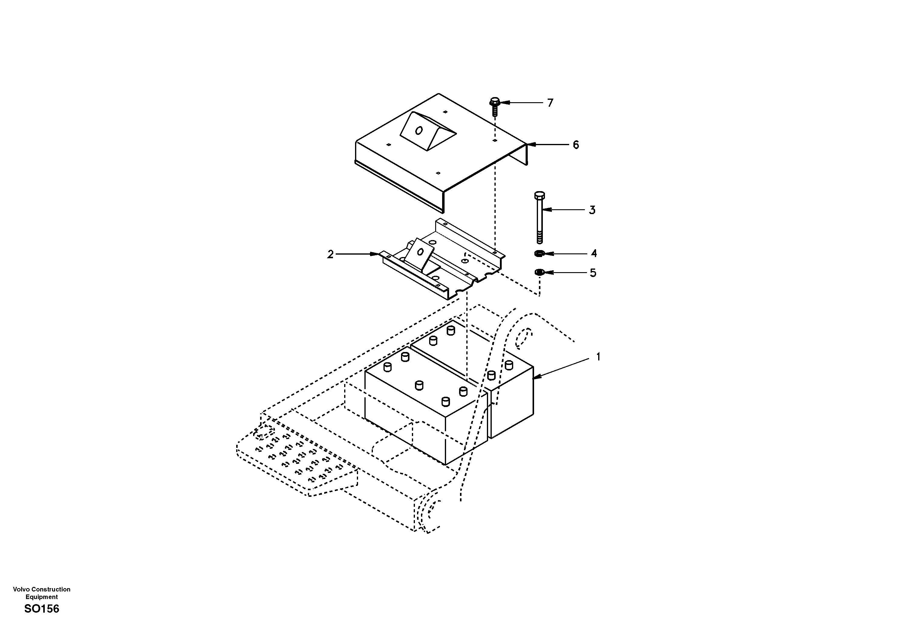 Схема запчастей Volvo EC150 - 171 Battery with assembling details EC150