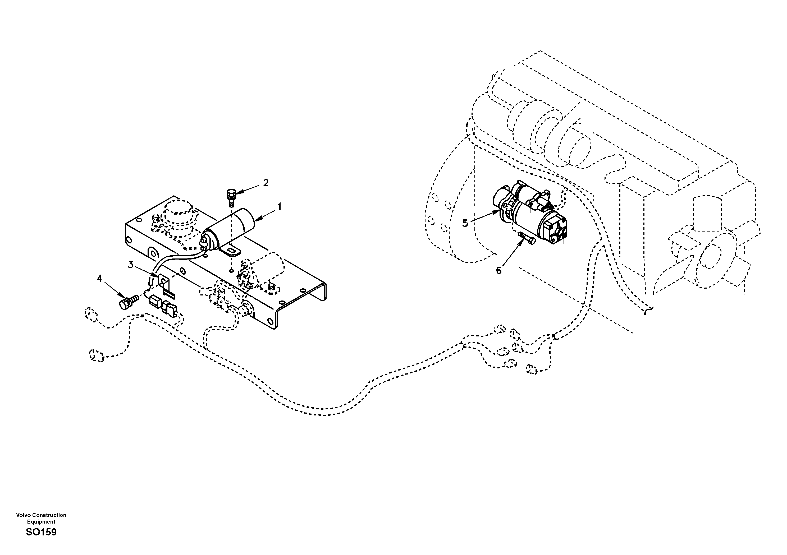 Схема запчастей Volvo EC150 - 28280 Starter motor, mounting EC150