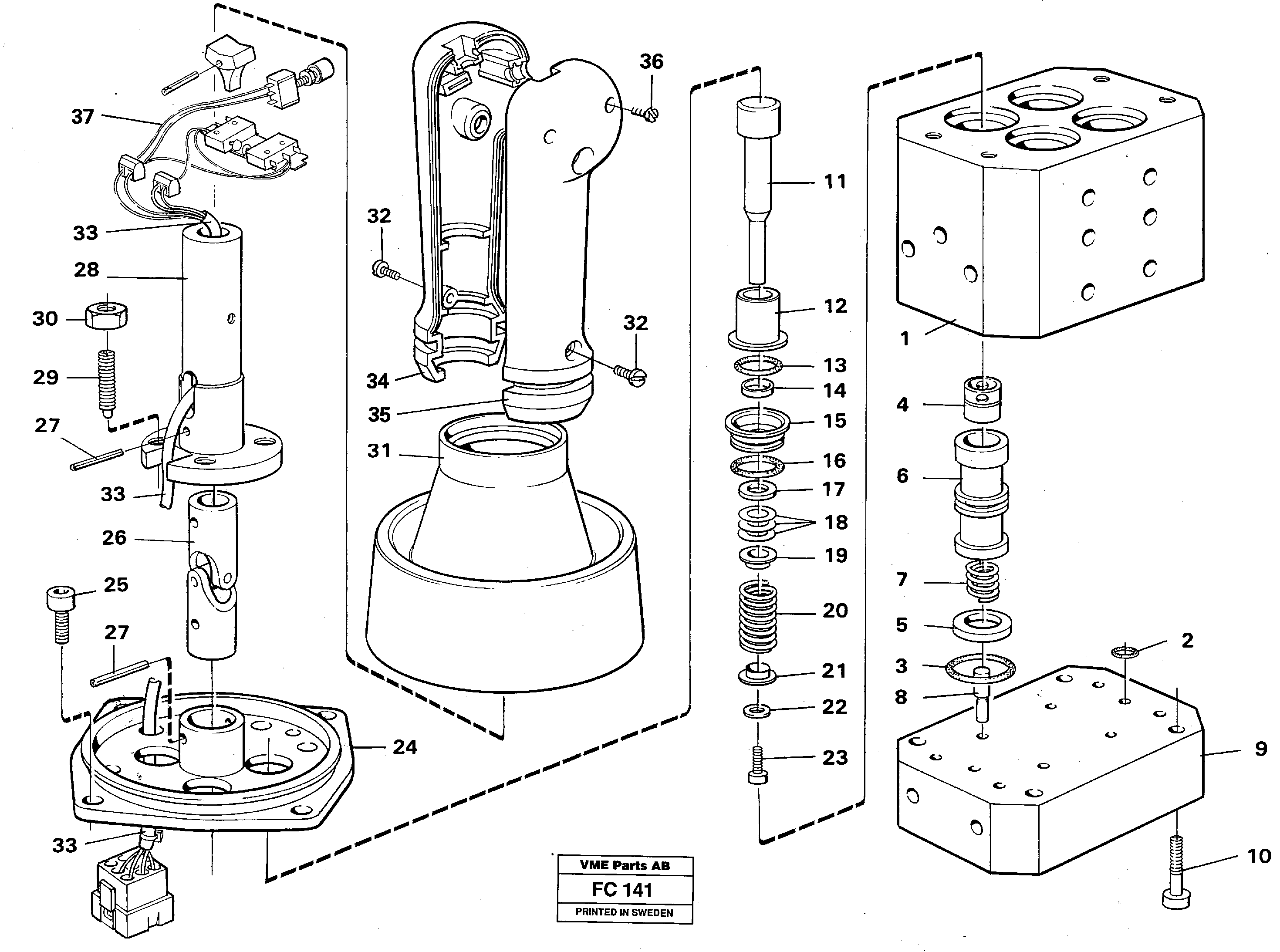 Схема запчастей Volvo EC150 - 35762 Control pressure valve EC150 ?KERMAN ?KERMAN EC150 SER NO - 129
