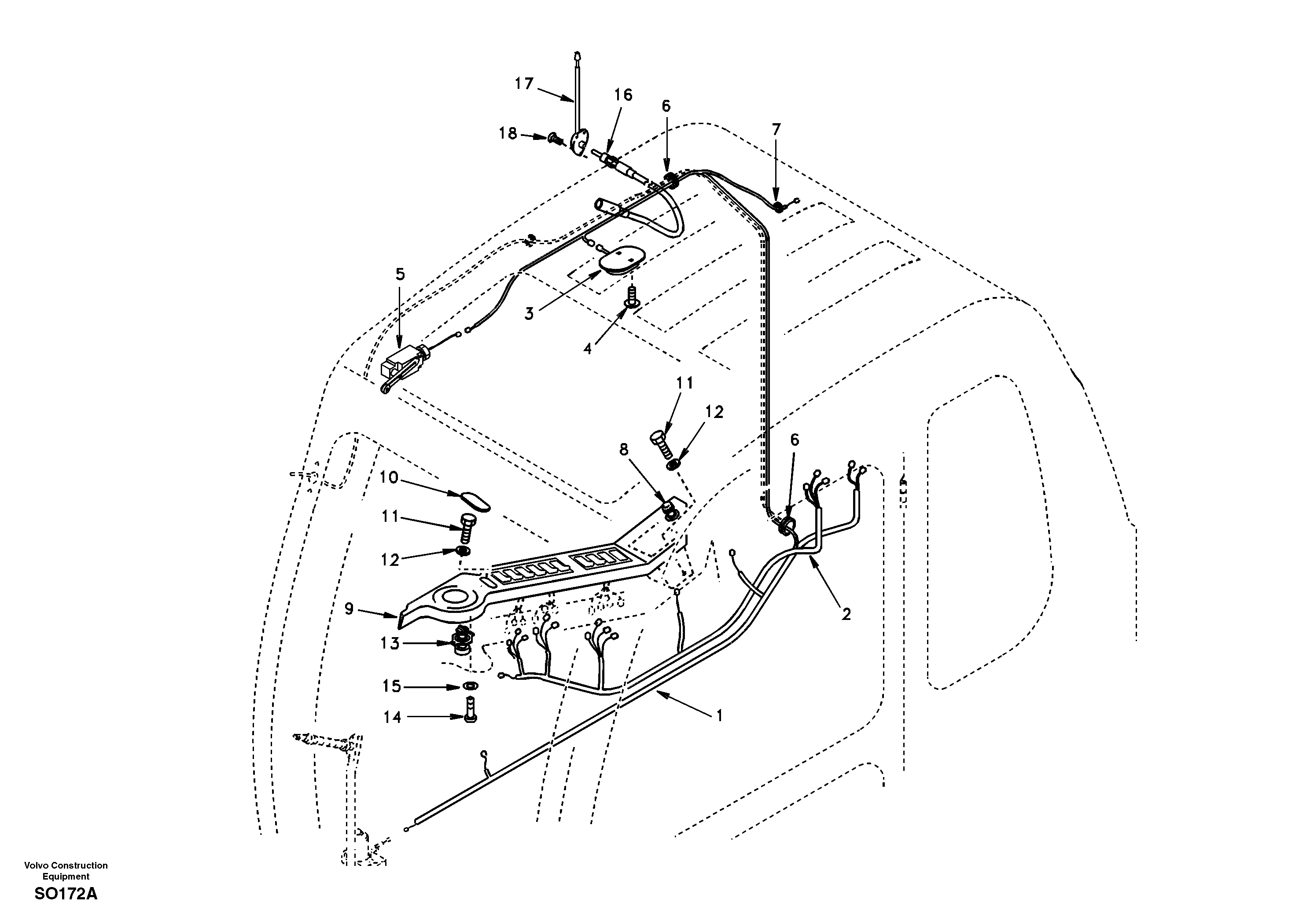 Схема запчастей Volvo EC150 - 98273 Cable harnesses, cab EC150
