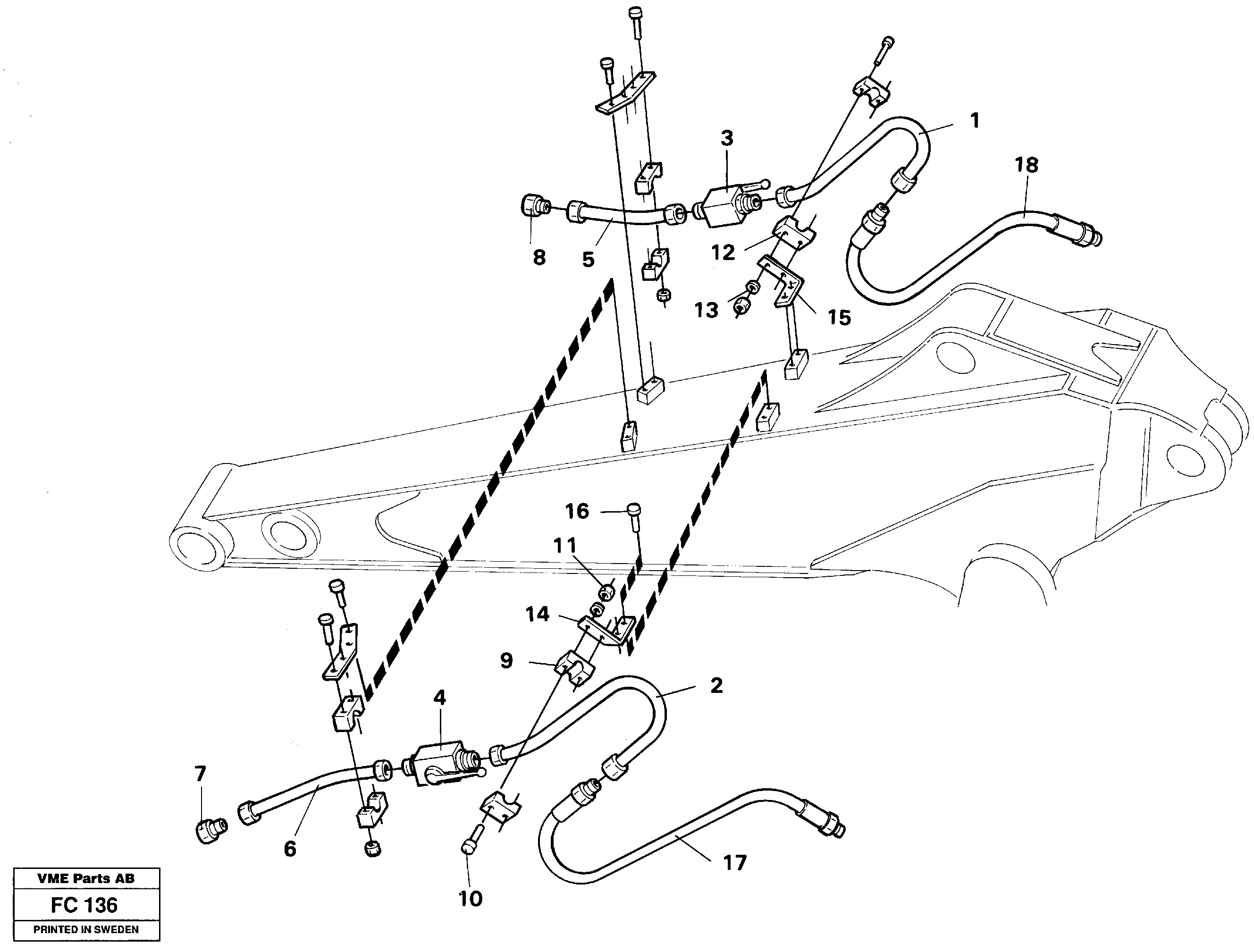 Схема запчастей Volvo EC150 - 28497 Hydr.hammer, dipper arm 2.0m taps EC150 ?KERMAN ?KERMAN EC150 SER NO - 129