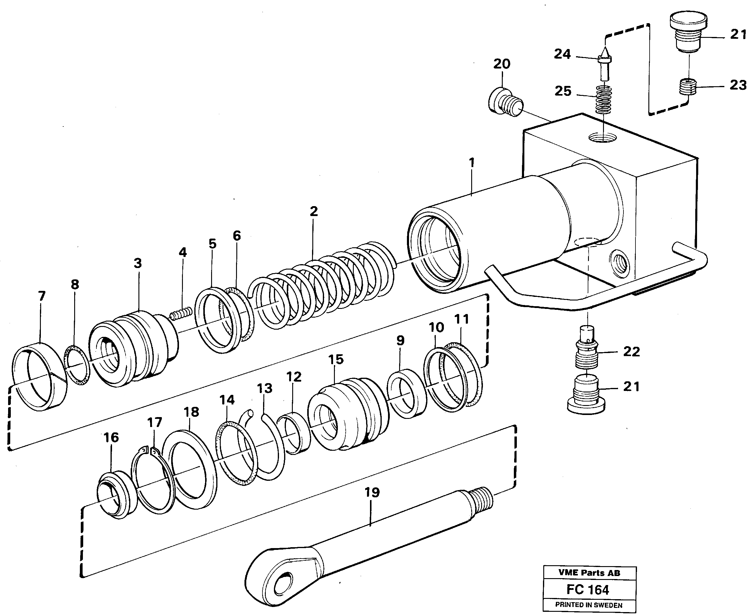 Схема запчастей Volvo EC150 - 8550 Hydraulic cylinder, quick attachment EC150 ?KERMAN ?KERMAN EC150 SER NO - 129