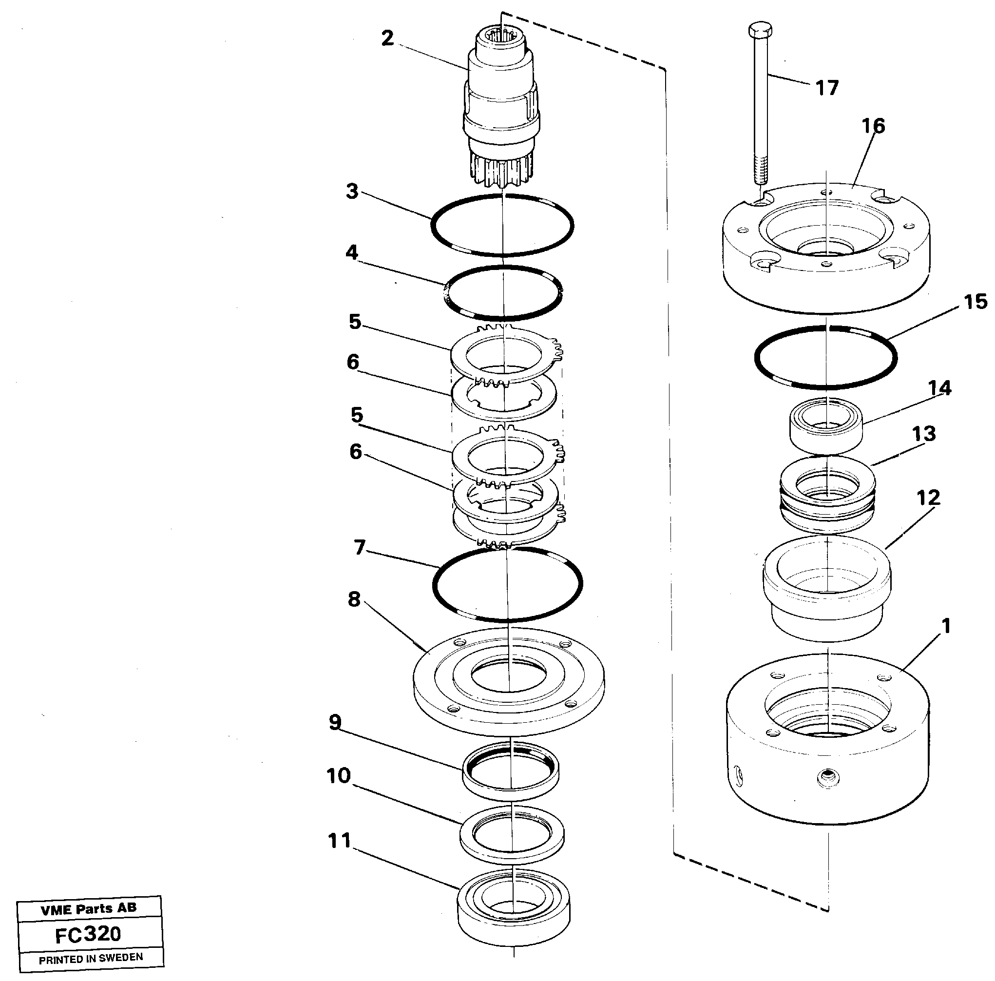 Схема запчастей Volvo EC150 - 30046 Slewing brake EC150 ?KERMAN ?KERMAN EC150 SER NO - 129