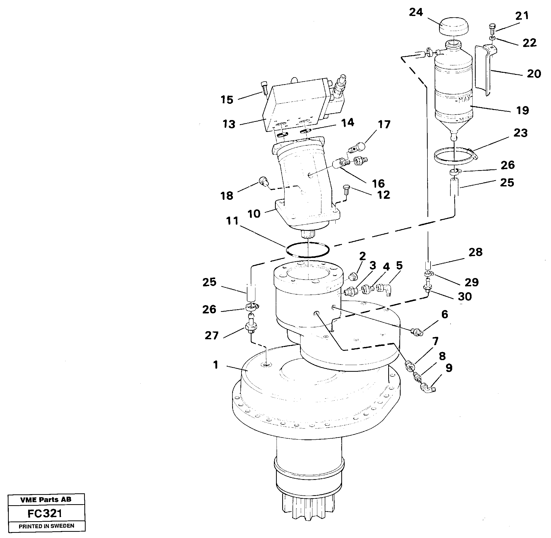 Схема запчастей Volvo EC150 - 76298 Slewing gear box, compl EC150 ?KERMAN ?KERMAN EC150 SER NO - 129