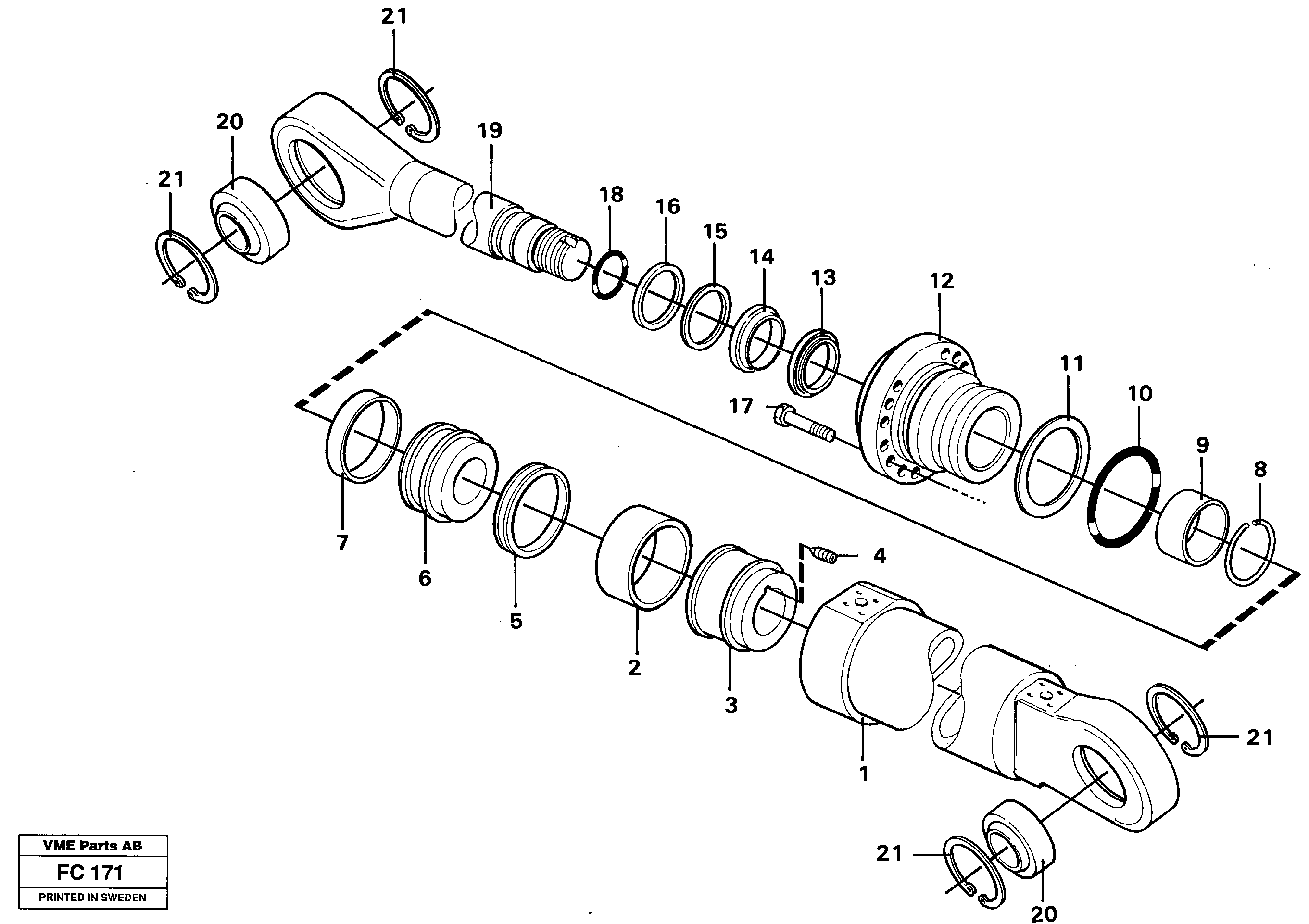 Схема запчастей Volvo EC150 - 3191 Hydraulic cylinder, adjustable boom EC150 ?KERMAN ?KERMAN EC150 SER NO - 129
