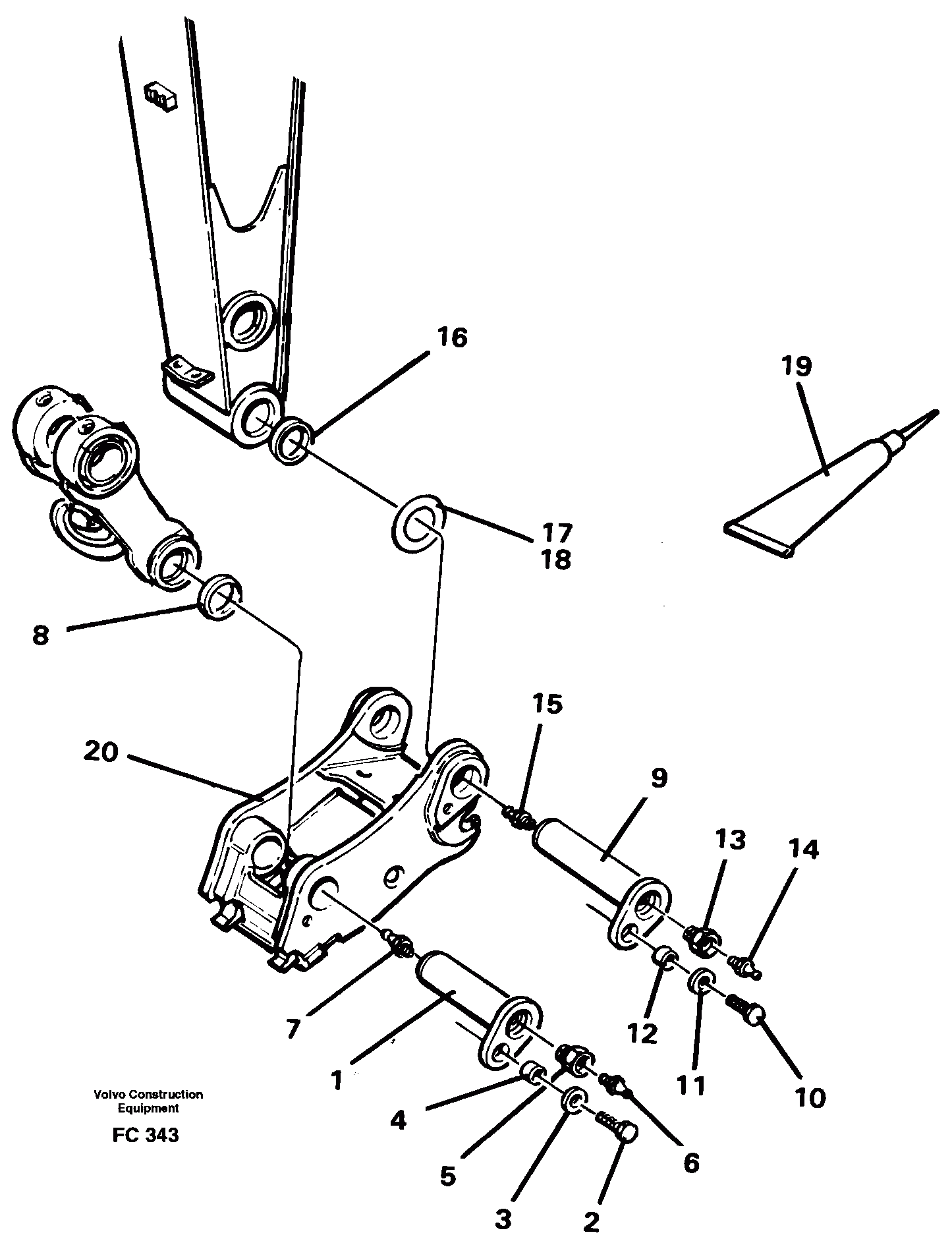Схема запчастей Volvo EC150 - 27506 Attachements, dipper arm-quickfit EC150 ?KERMAN ?KERMAN EC150 SER NO - 129