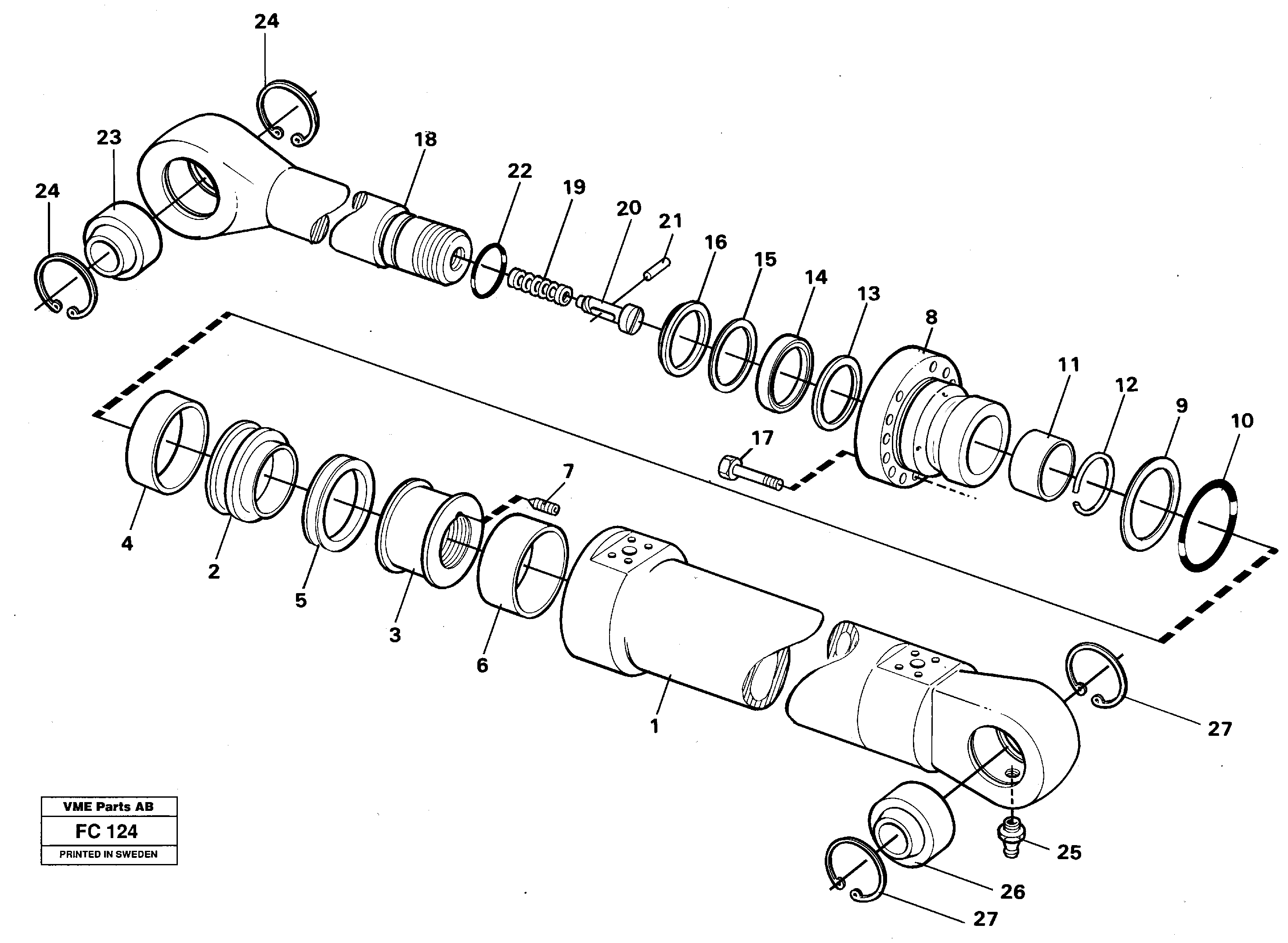 Схема запчастей Volvo EC150 - 27512 Цилиндр ковша EC150 ?KERMAN ?KERMAN EC150 SER NO - 129