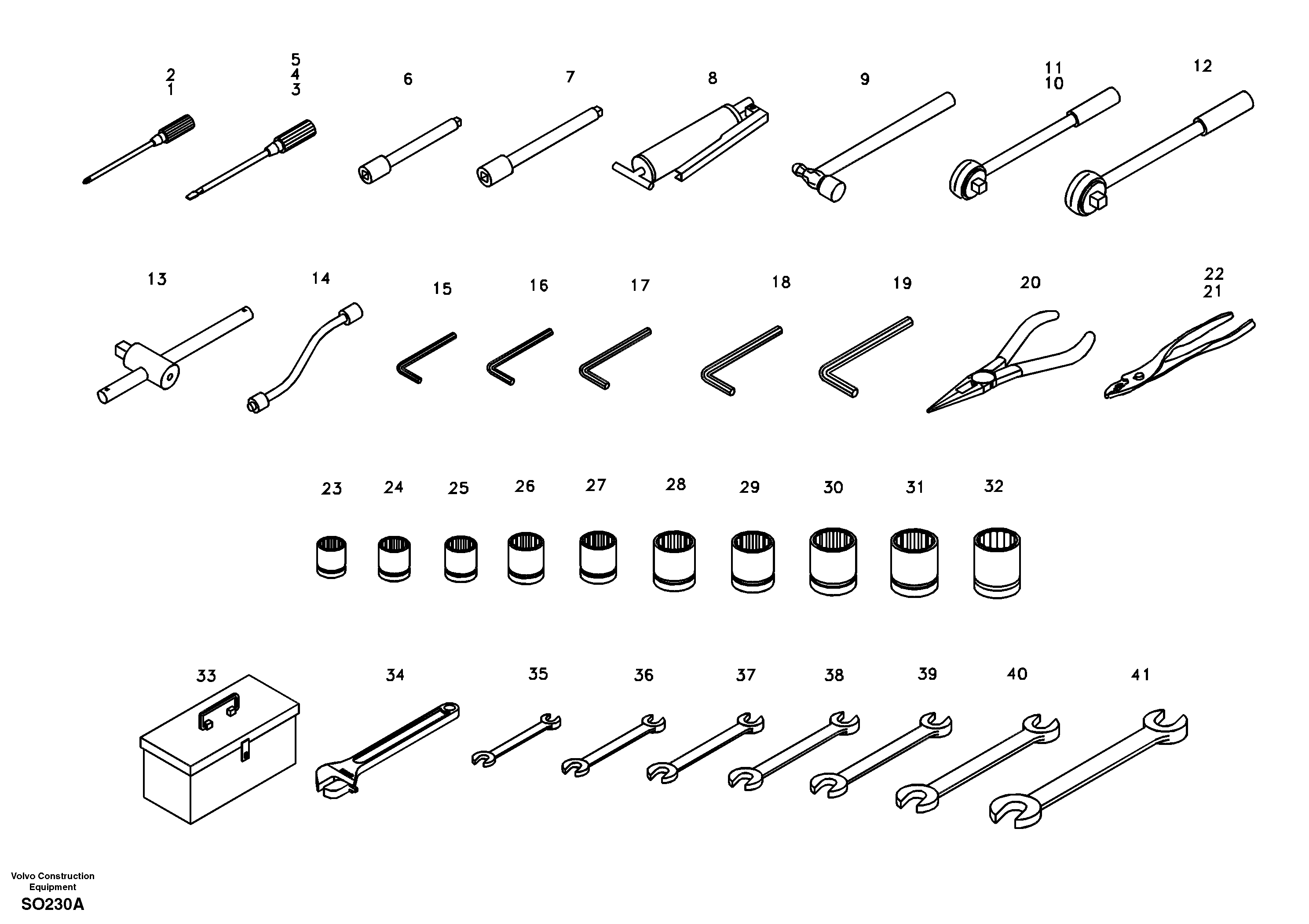 Схема запчастей Volvo EC150 - 20428 Инструменты для ремонта EC150
