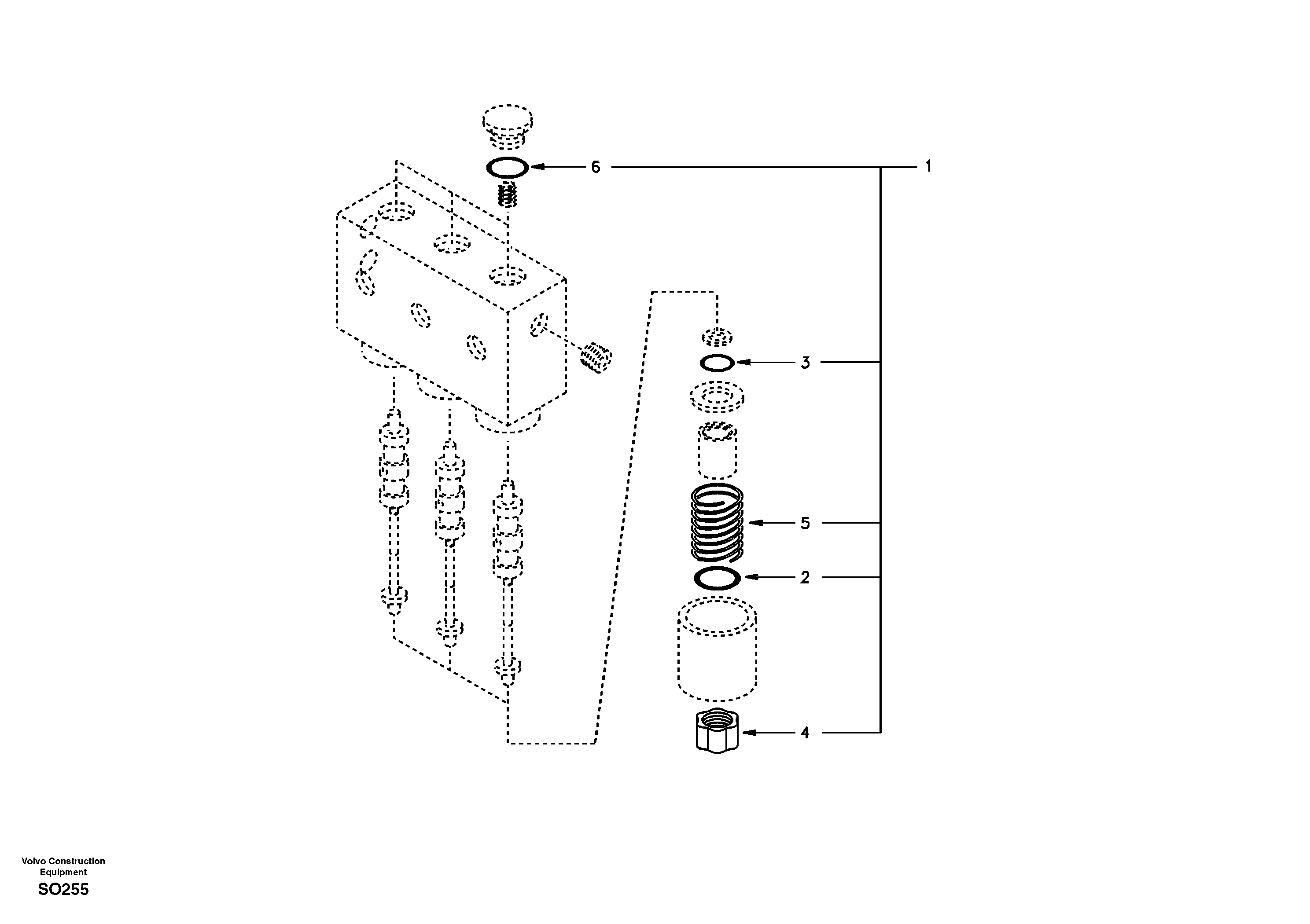 Схема запчастей Volvo EC150 - 53257 Servo system, solenoid valve EC150