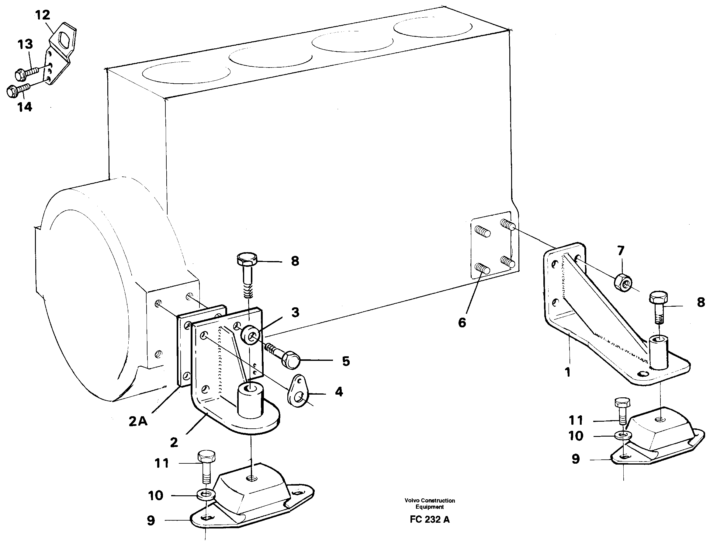Схема запчастей Volvo EC150 - 12045 Установка двигателя EC150 ?KERMAN ?KERMAN EC150 SER NO - 129