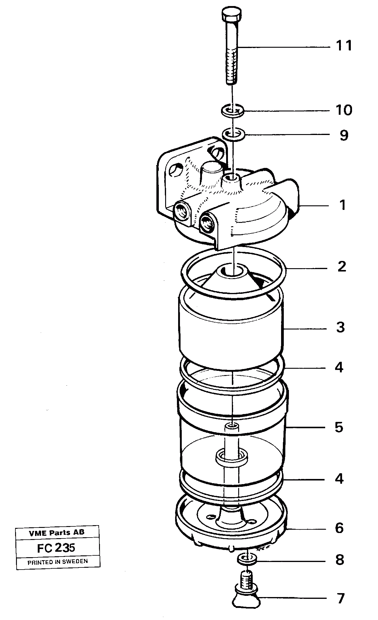 Схема запчастей Volvo EC150 - 35805 Фильтр топливный EC150 ?KERMAN ?KERMAN EC150 SER NO - 129