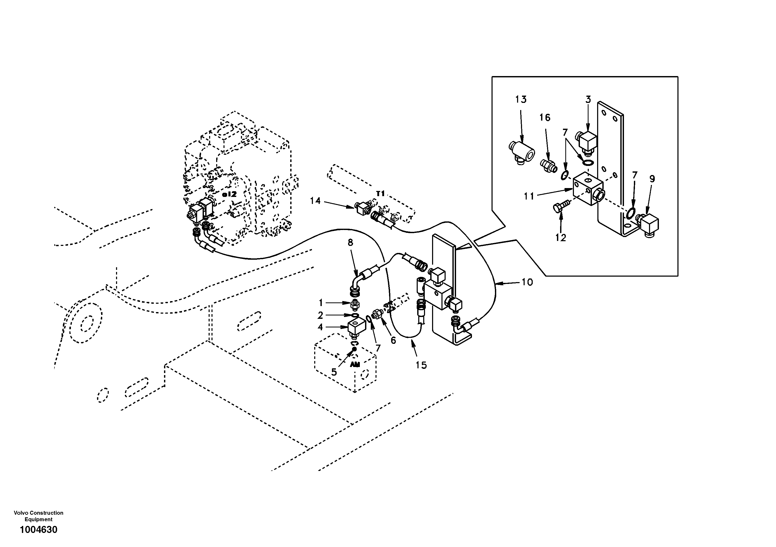 Схема запчастей Volvo EC150 - 60297 Working hydraulic, hammer and shear for 2nd pump flow EC150