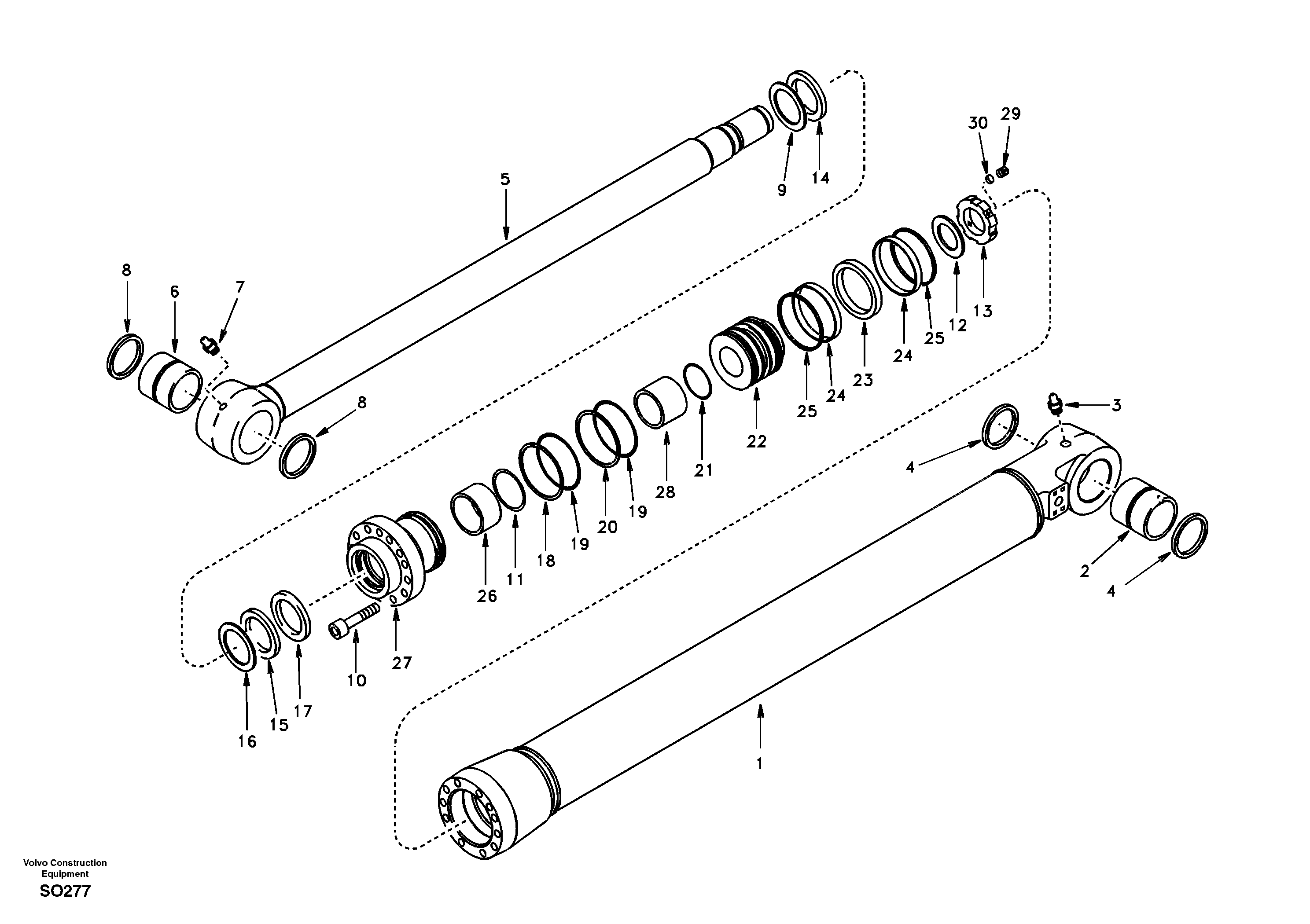 Схема запчастей Volvo EC150 - 54899 Цилиндр ковша EC150