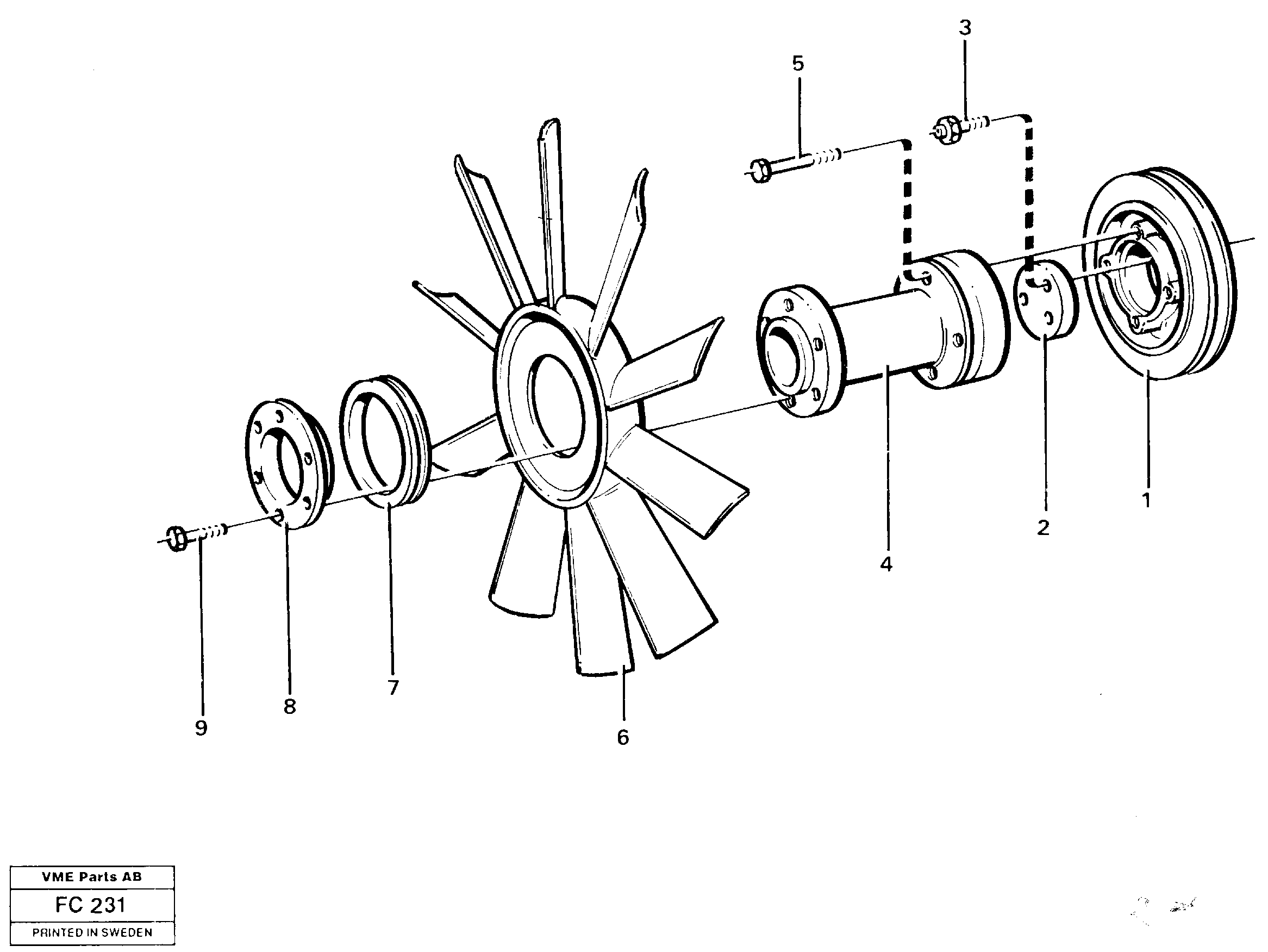 Схема запчастей Volvo EC150 - 27848 Fan EC150 ?KERMAN ?KERMAN EC150 SER NO - 129