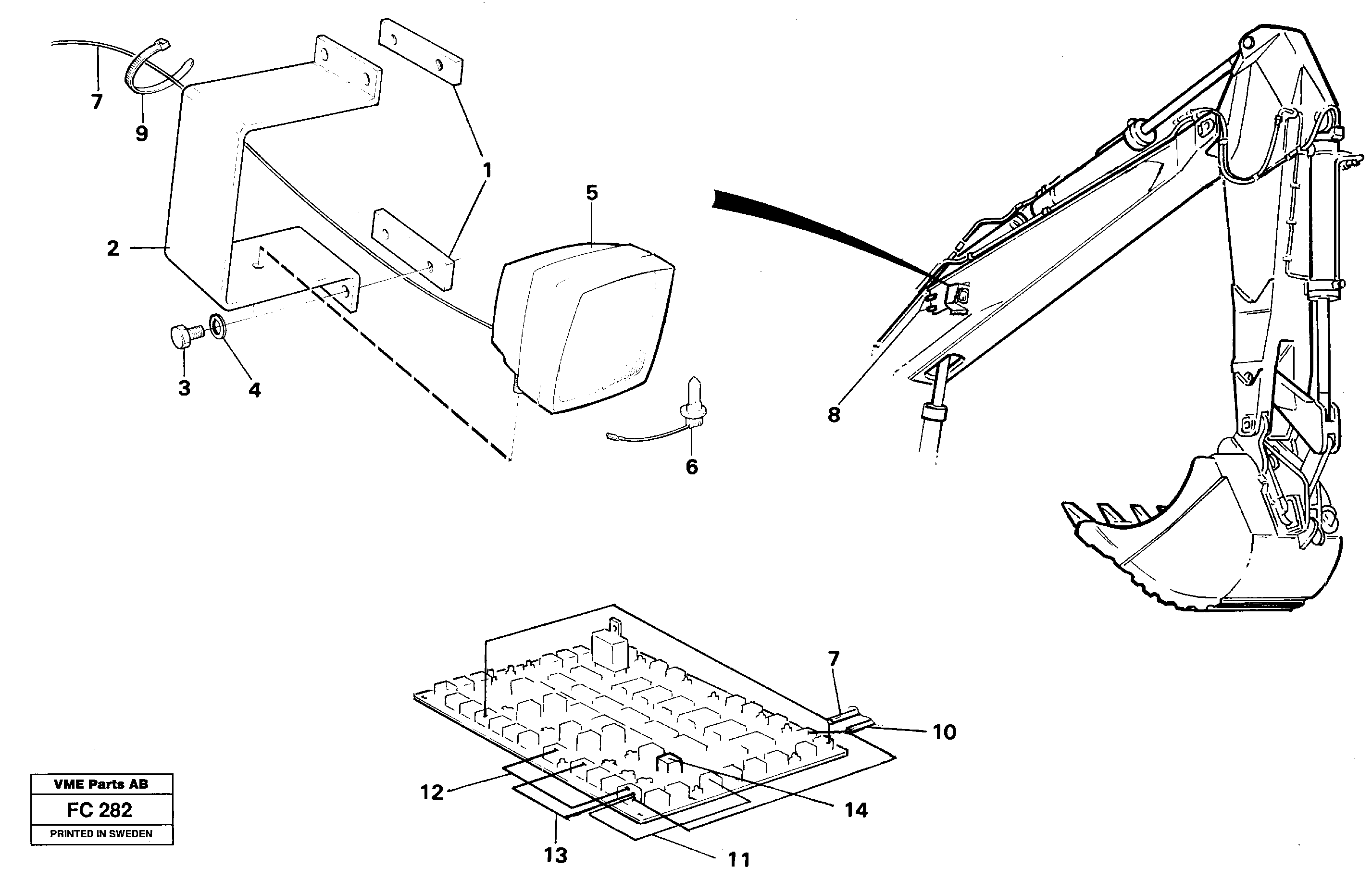 Схема запчастей Volvo EC150 - 34703 Working lamp on boom, left and right EC150 ?KERMAN ?KERMAN EC150 SER NO - 129