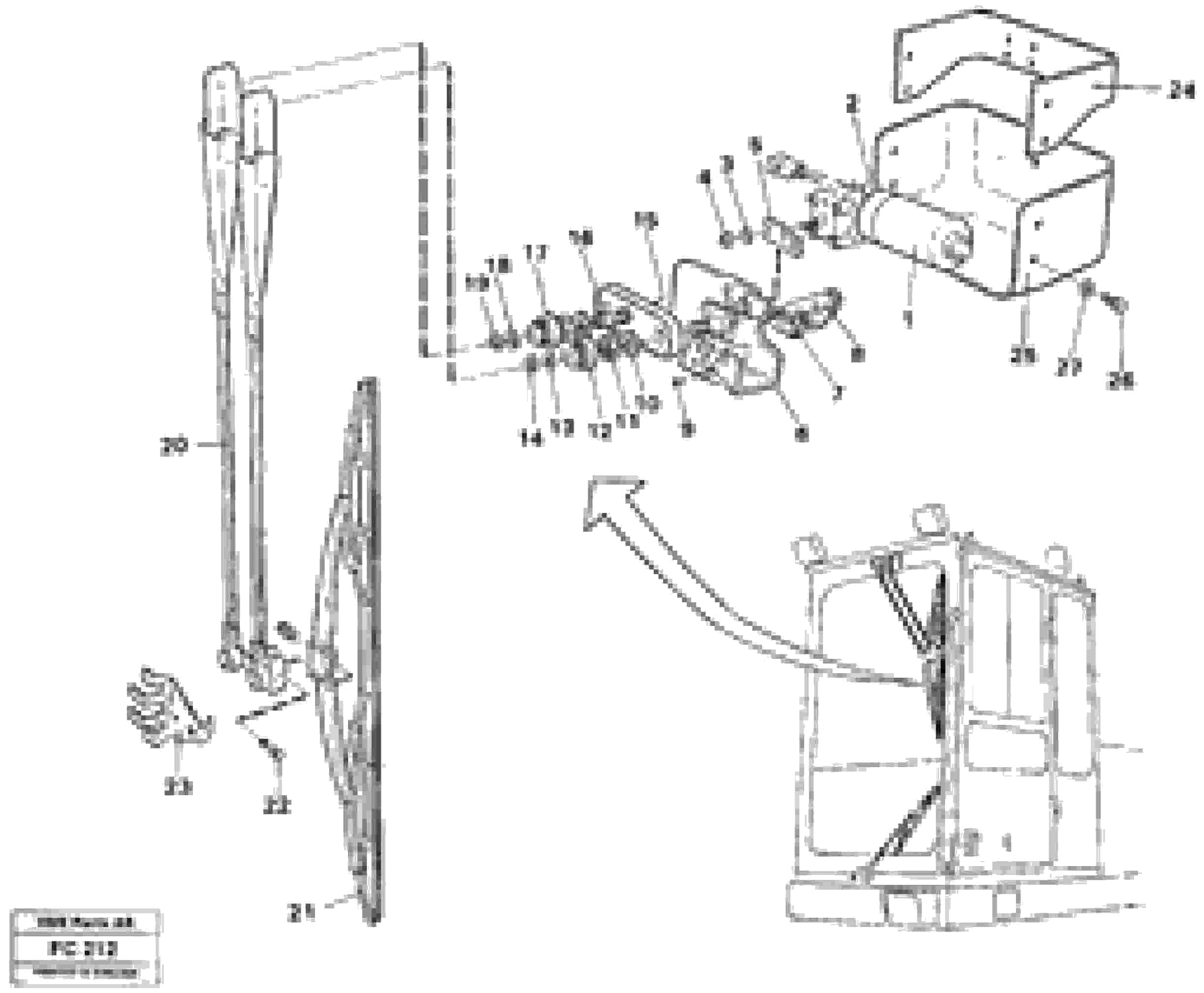 Схема запчастей Volvo EC150 - 7700 Windscreen wiper, upper EC150 ?KERMAN ?KERMAN EC150 SER NO - 129