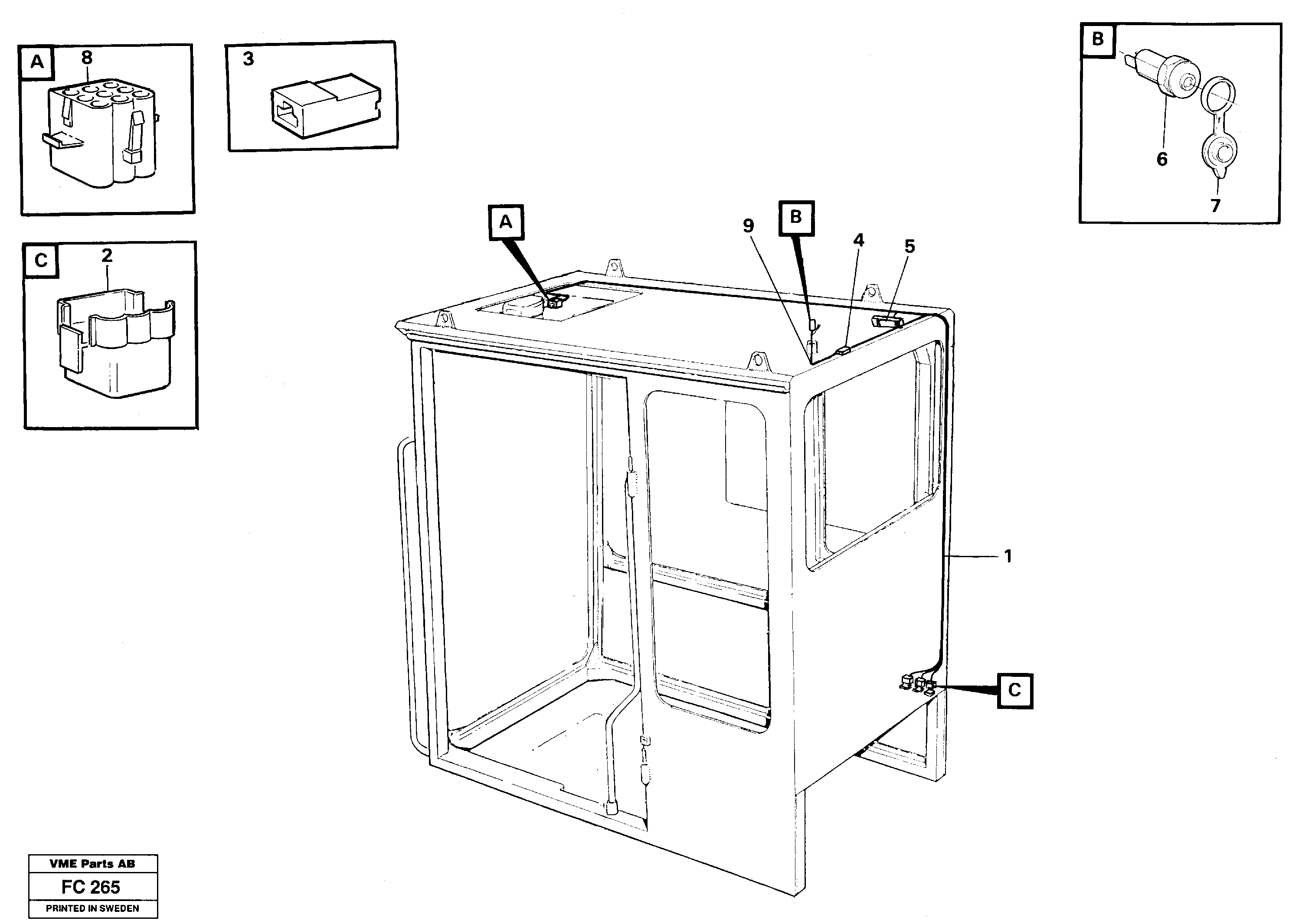Схема запчастей Volvo EC150 - 26627 Cable harnesses, cab EC150 ?KERMAN ?KERMAN EC150 SER NO - 129