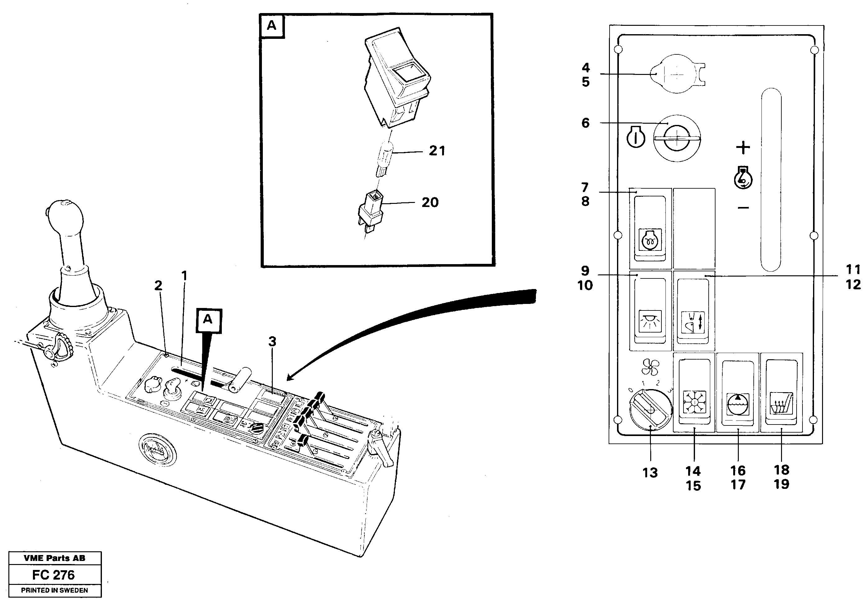 Схема запчастей Volvo EC150 - 104800 Engine control panel EC150 ?KERMAN ?KERMAN EC150 SER NO - 129