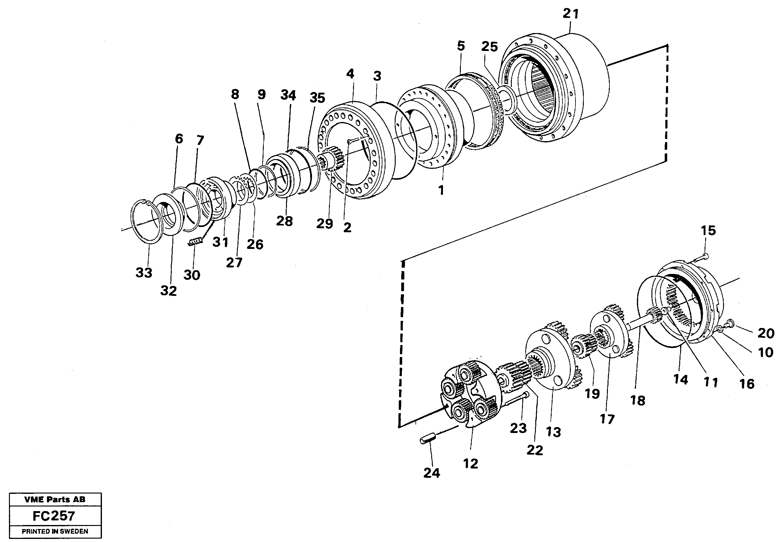 Схема запчастей Volvo EC150 - 30047 Planetary gear, travel EC150 ?KERMAN ?KERMAN EC150 SER NO - 129