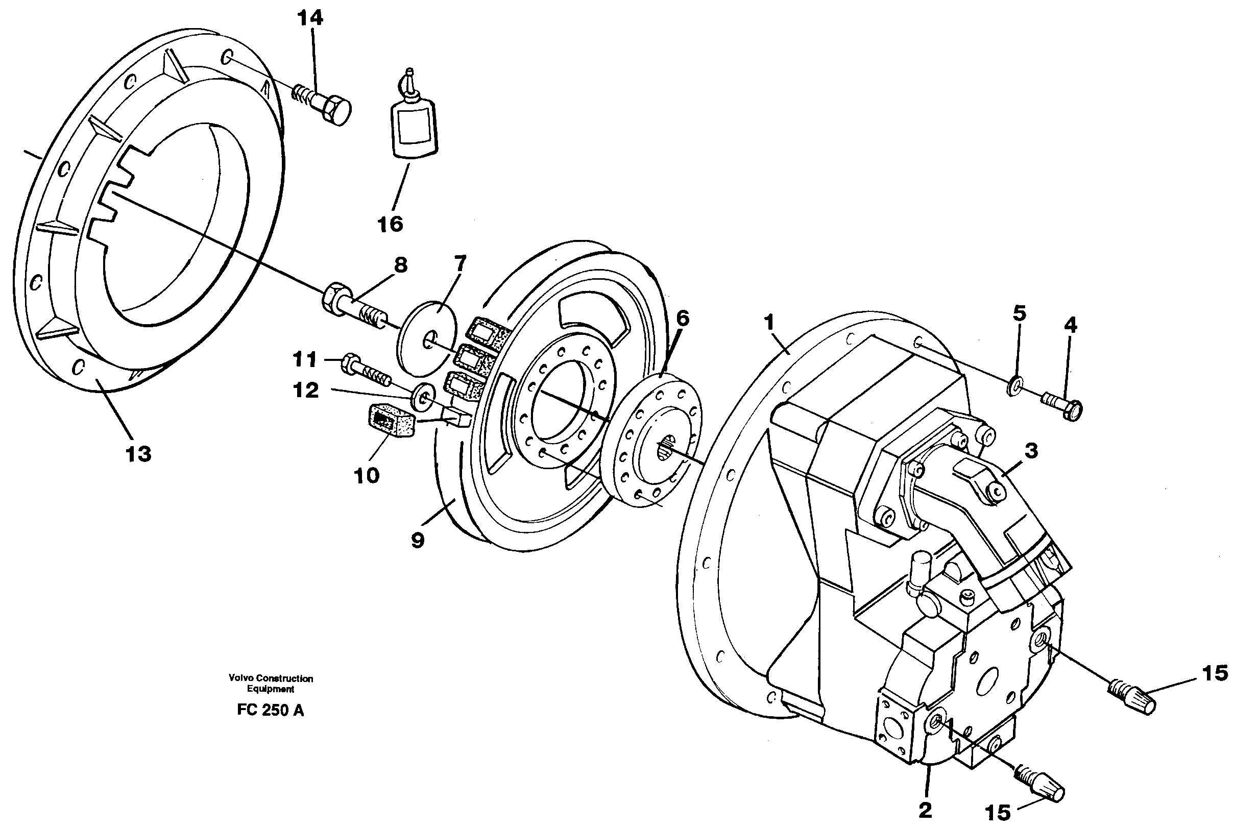 Схема запчастей Volvo EC150 - 66697 Pump gear box with assemblying parts EC150 ?KERMAN ?KERMAN EC150 SER NO - 129