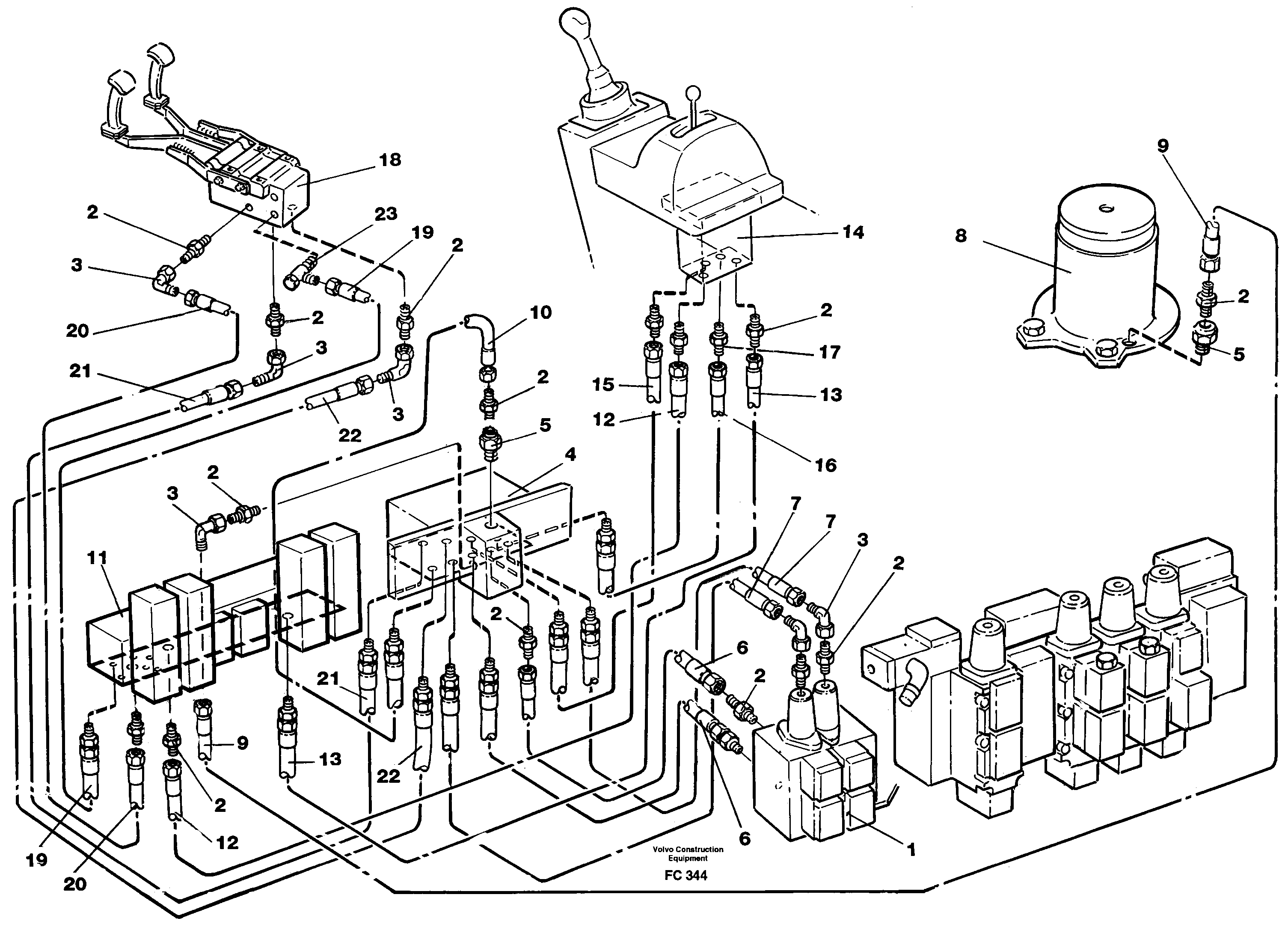 Схема запчастей Volvo EC150 - 32380 Servohydraulik, travel EC150 ?KERMAN ?KERMAN EC150 SER NO - 129
