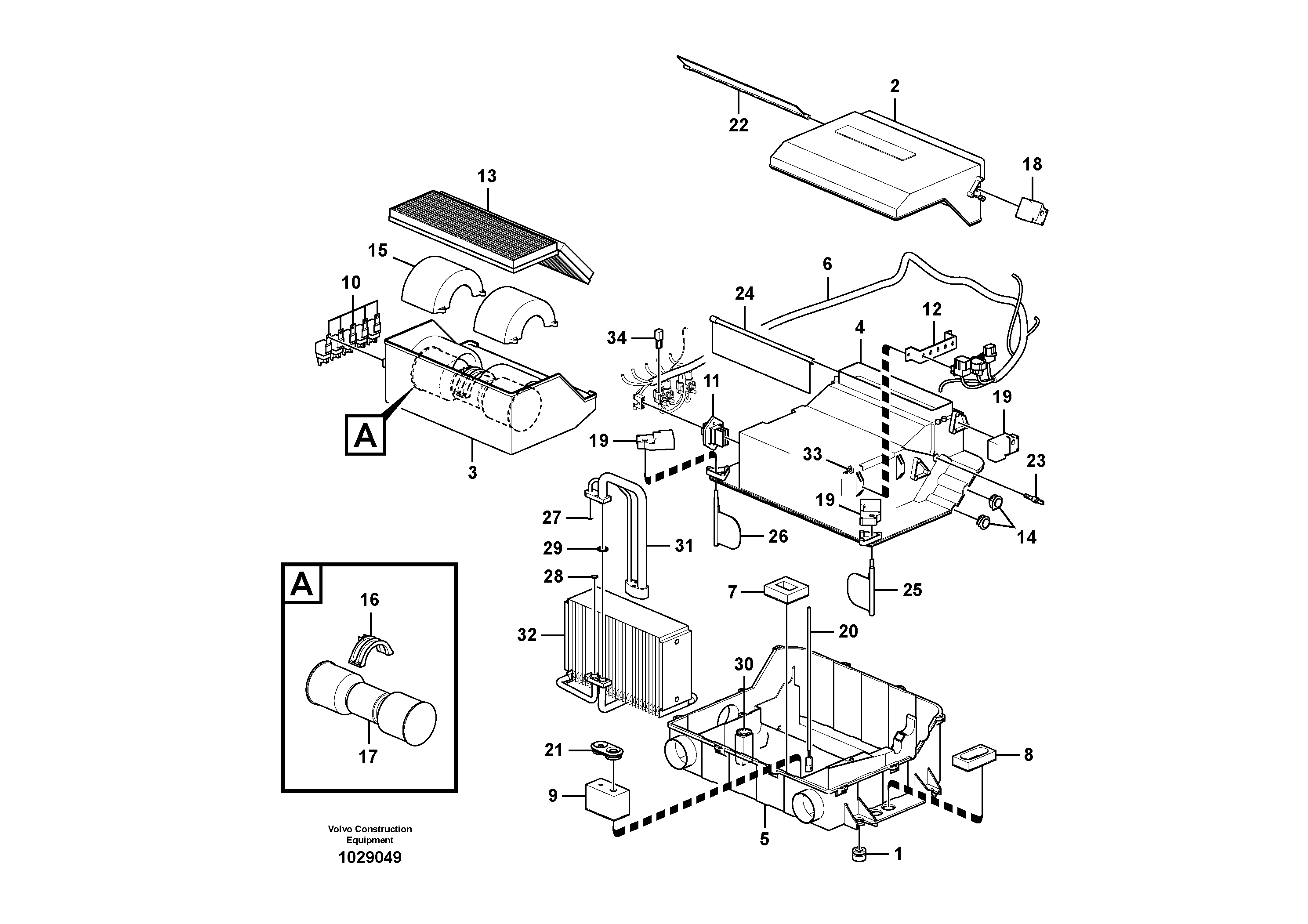 Схема запчастей Volvo EC160B - 58860 Cooling unit EC160B