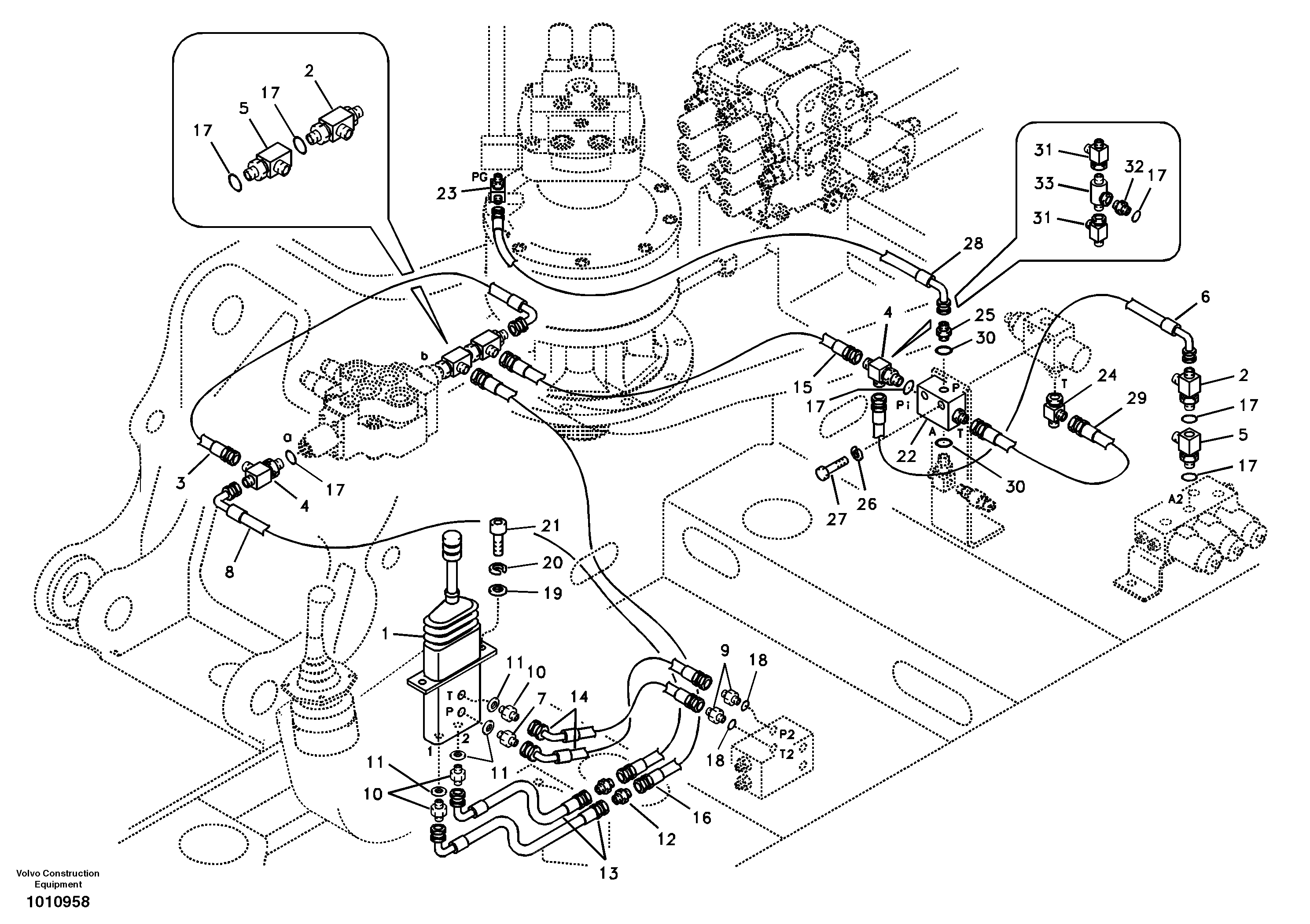 Схема запчастей Volvo EC160B - 57484 Servo system, dozer blade EC160B