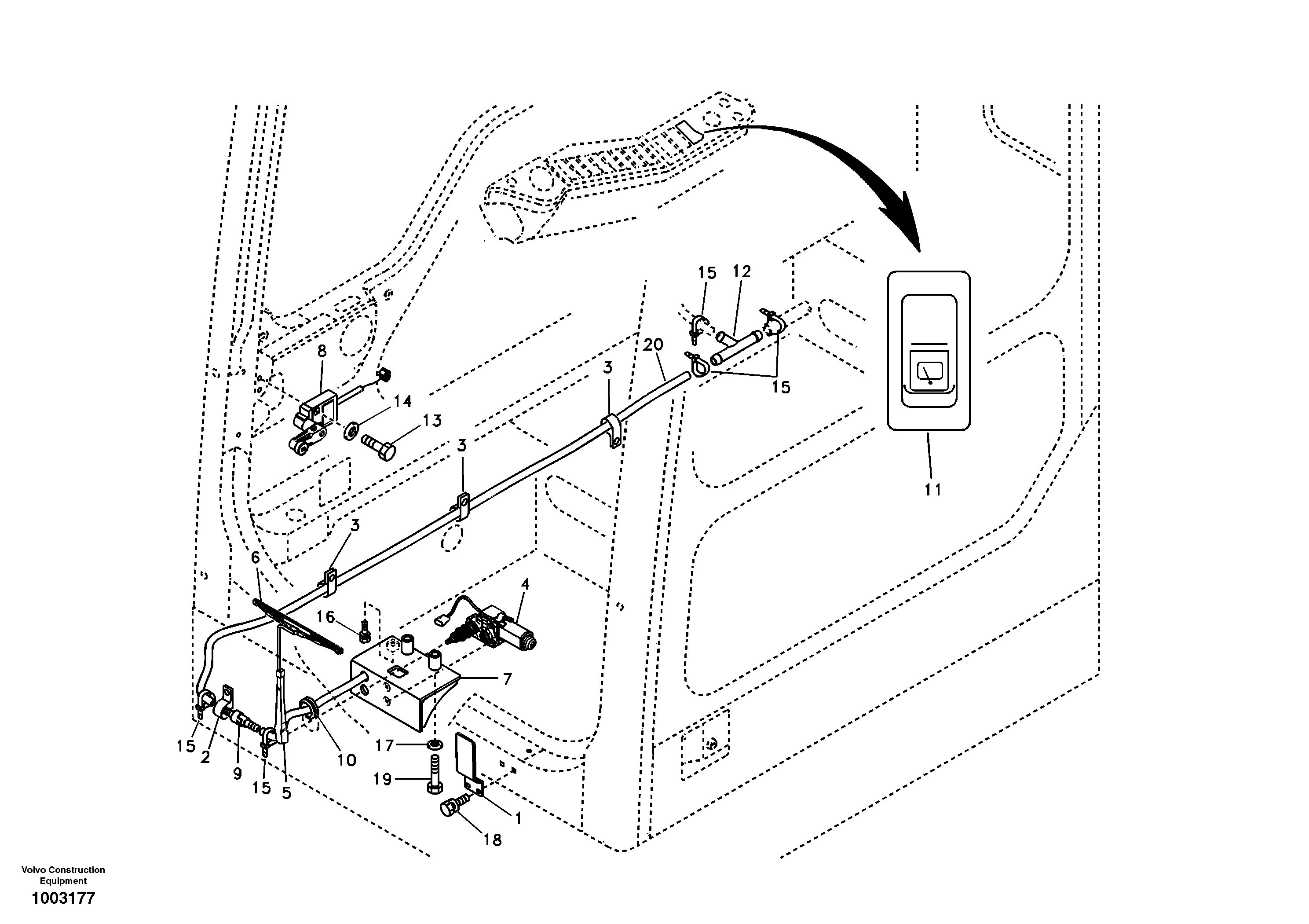 Схема запчастей Volvo EC160B - 41572 Lower wiper EC160B