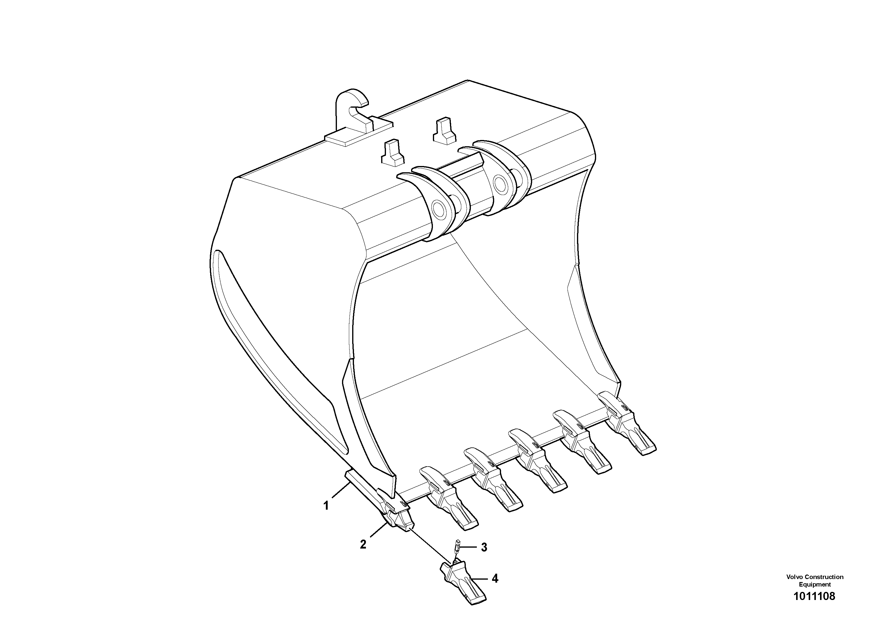 Схема запчастей Volvo EC160B - 97157 Buckets for Quickfit ATTACHMENTS ATTACHMENTS EXCAVATORS BUCKETS&HAMMERS, GEN. B/C