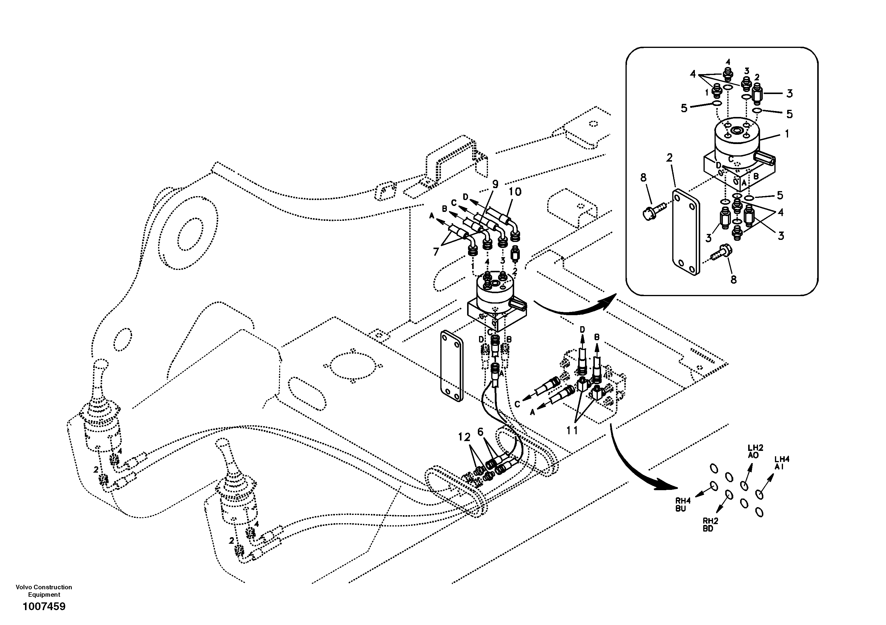 Схема запчастей Volvo EC160B - 25792 Servo system, changing lever function EC160B PRIME S/N 12001-