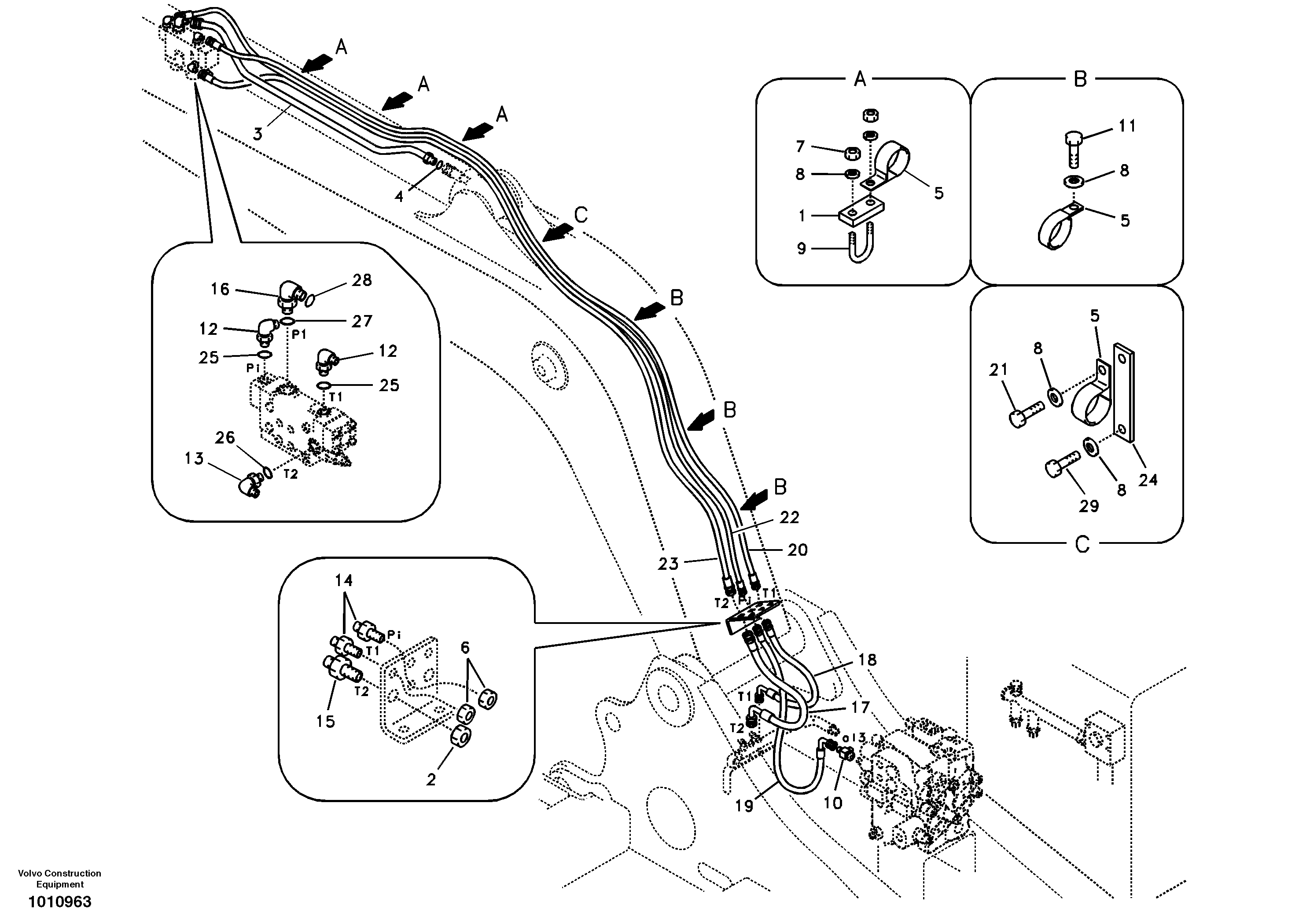 Схема запчастей Volvo EC160B - 13403 Working hydraulic, dipper arm rupture EC160B PRIME S/N 12001-