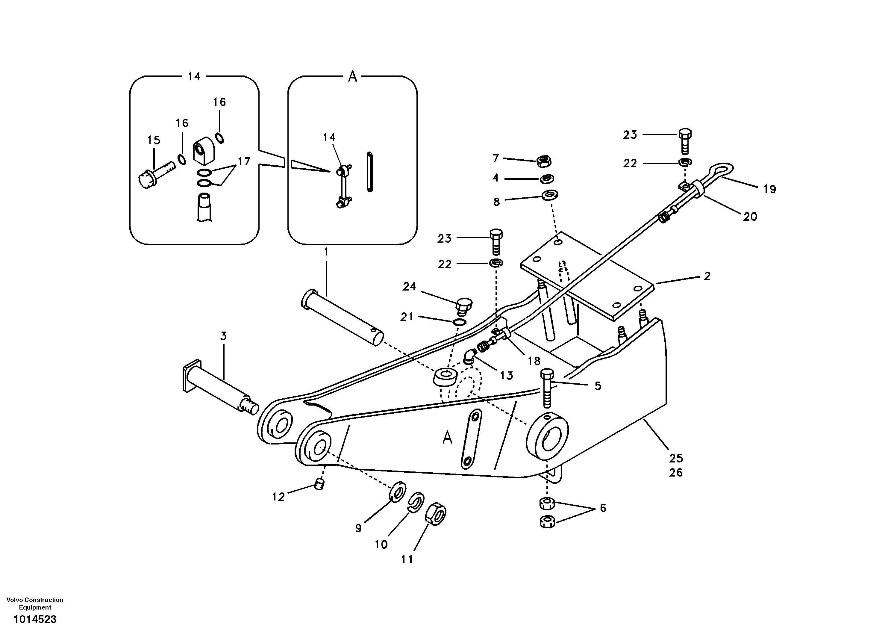 Схема запчастей Volvo EC210B - 45518 Dipper arm adapter, Forestry EC210B APPENDIX FORESTRY VERSION