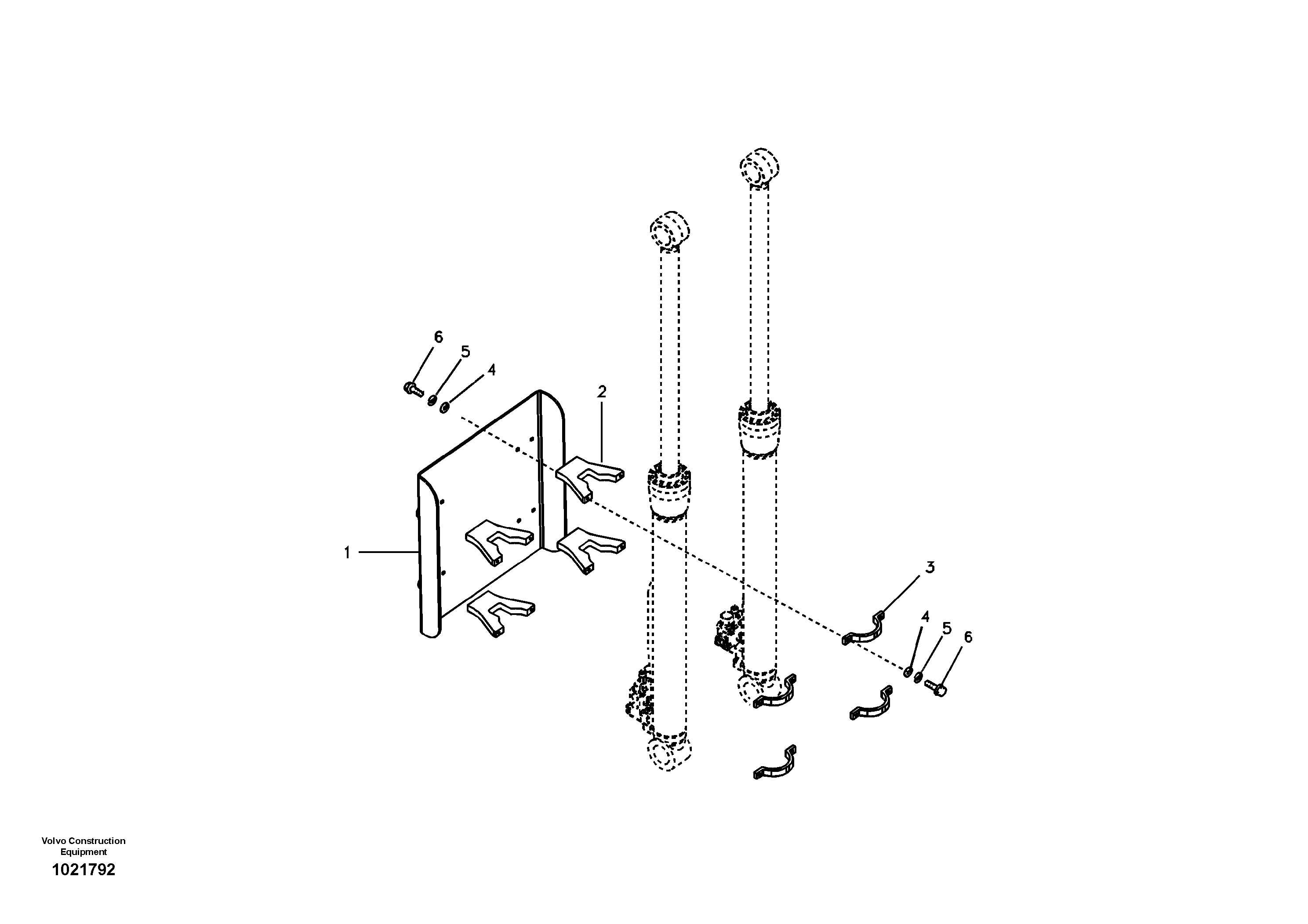 Схема запчастей Volvo EC210B - 8964 Protecting plate EC210B APPENDIX FX FORESTRY VER