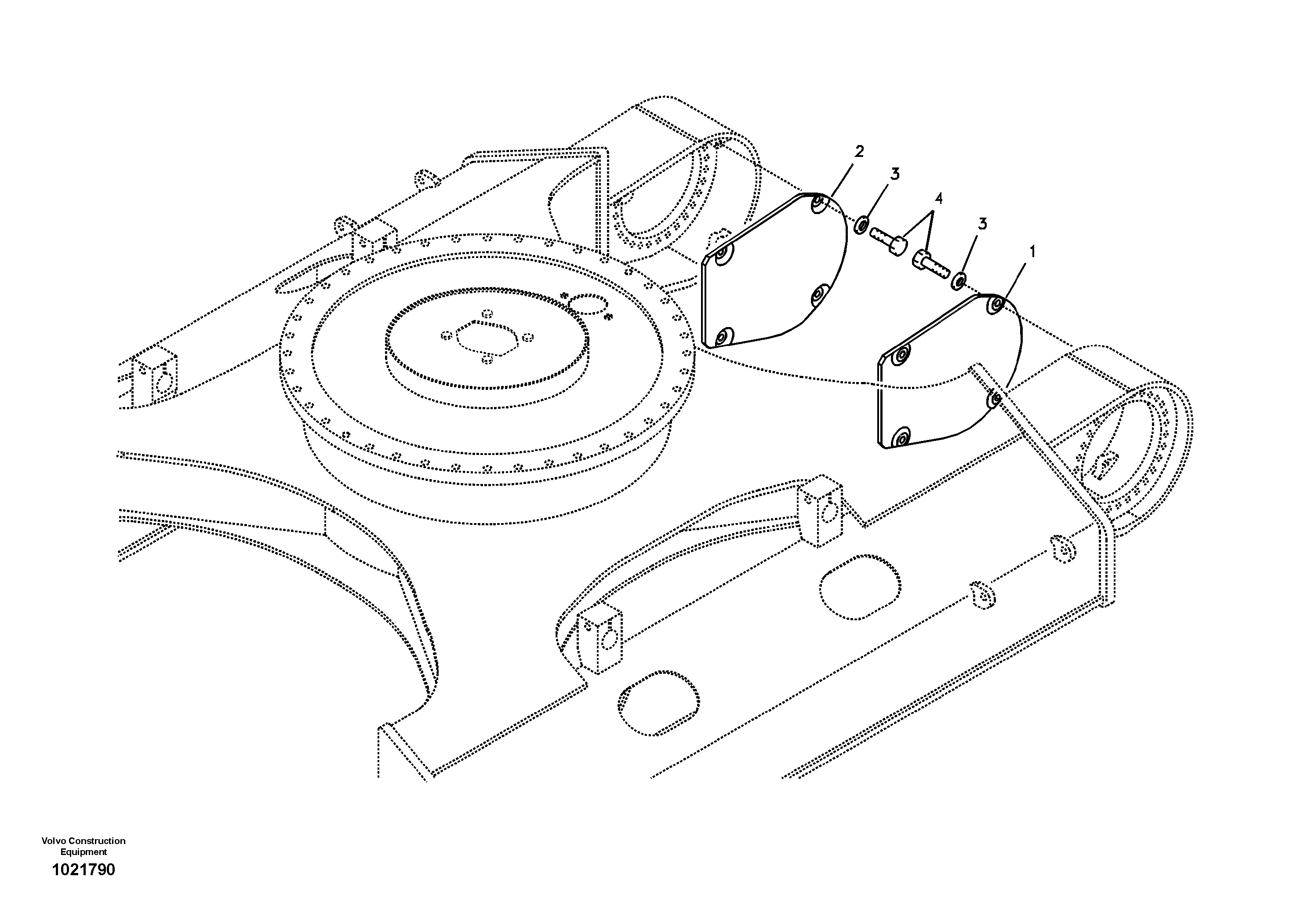 Схема запчастей Volvo EC210B - 9349 Protective plate for travel motor EC210B APPENDIX FX FORESTRY VER