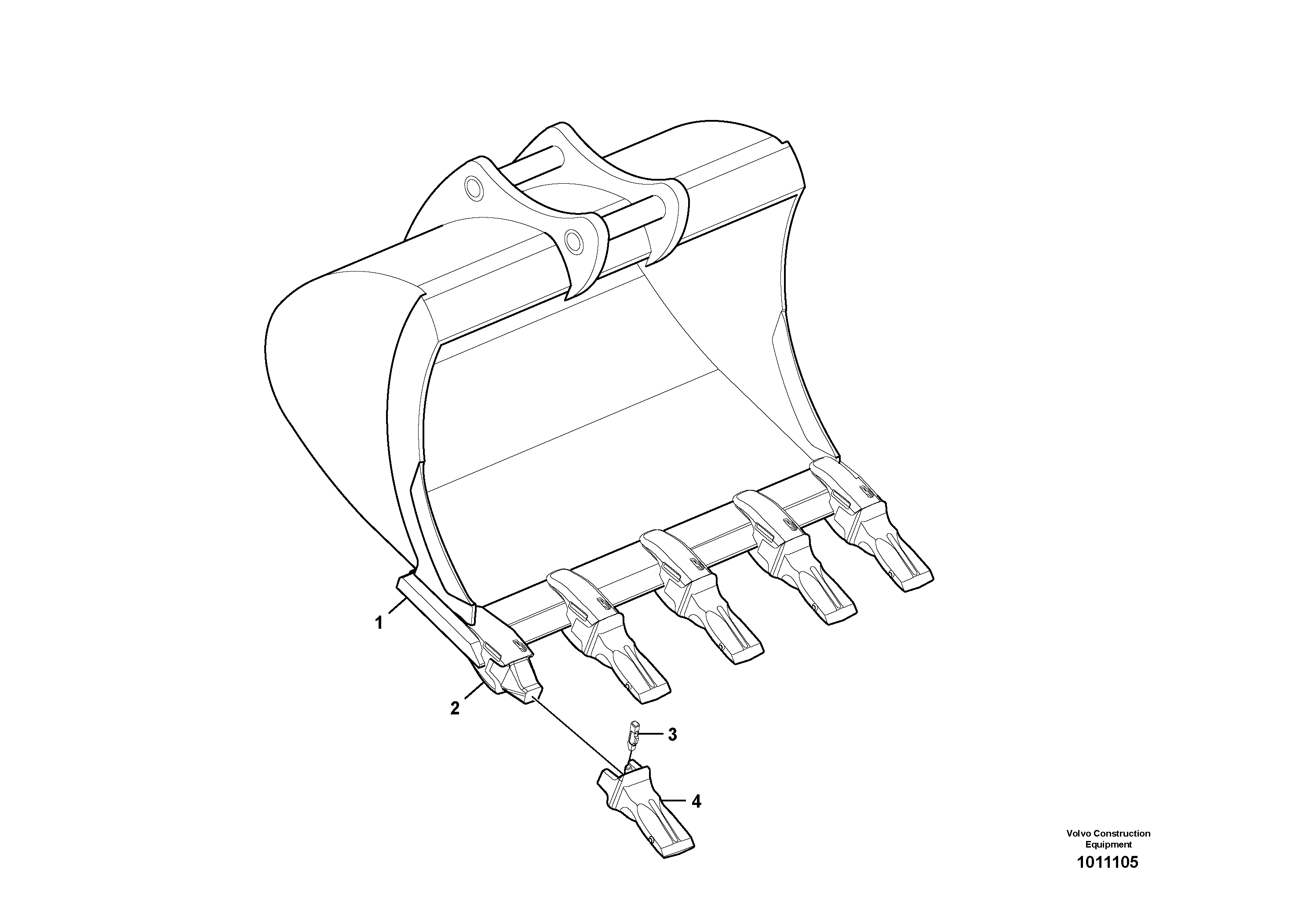 Схема запчастей Volvo EC210B - 53751 Buckets for Quickfit ATTACHMENTS ATTACHMENTS EXCAVATORS BUCKETS&HAMMERS, GEN. B/C