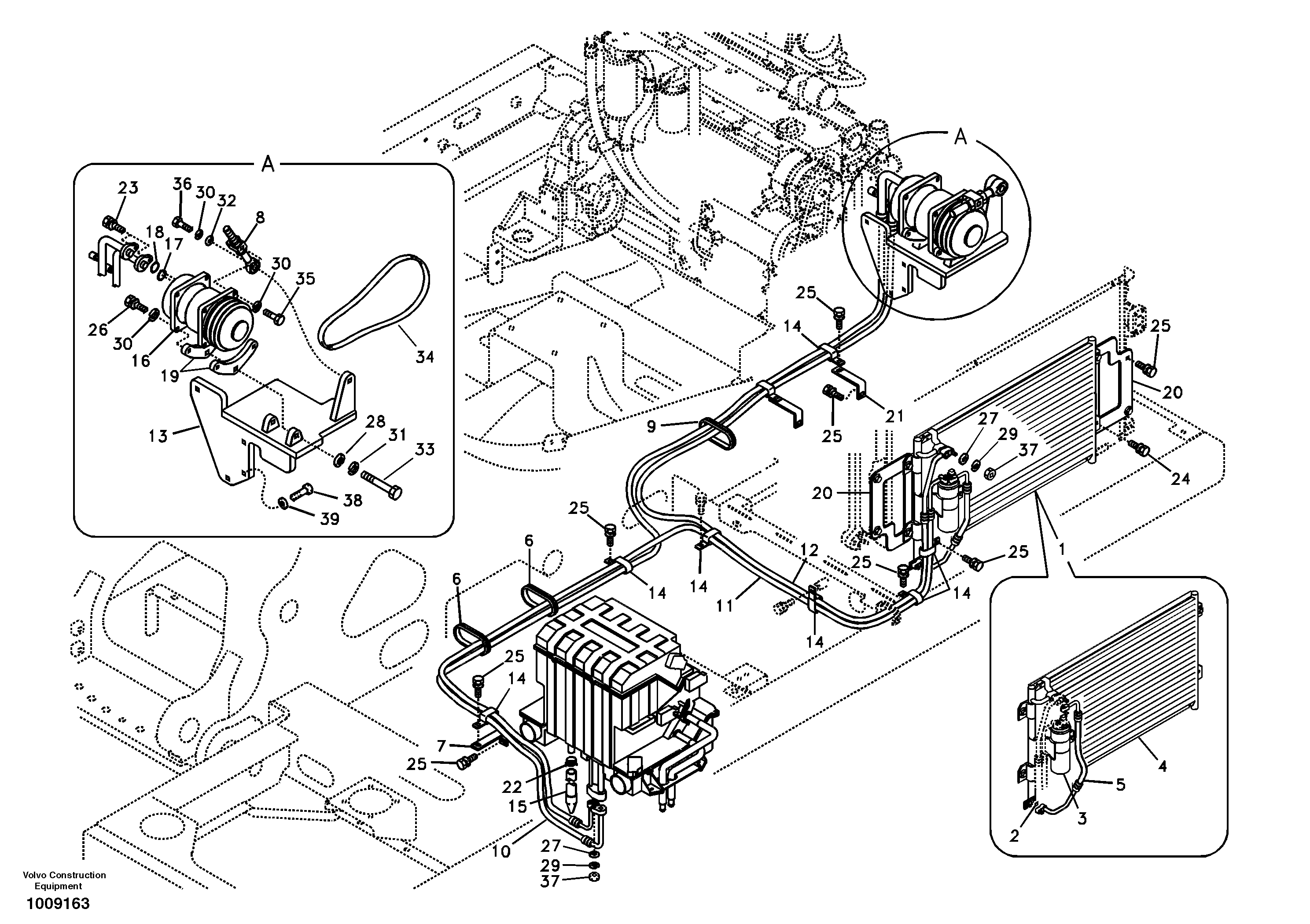Схема запчастей Volvo EC240B - 103515 Air conditioning unit line EC240B SER NO INT 12641- EU & NA 80001-