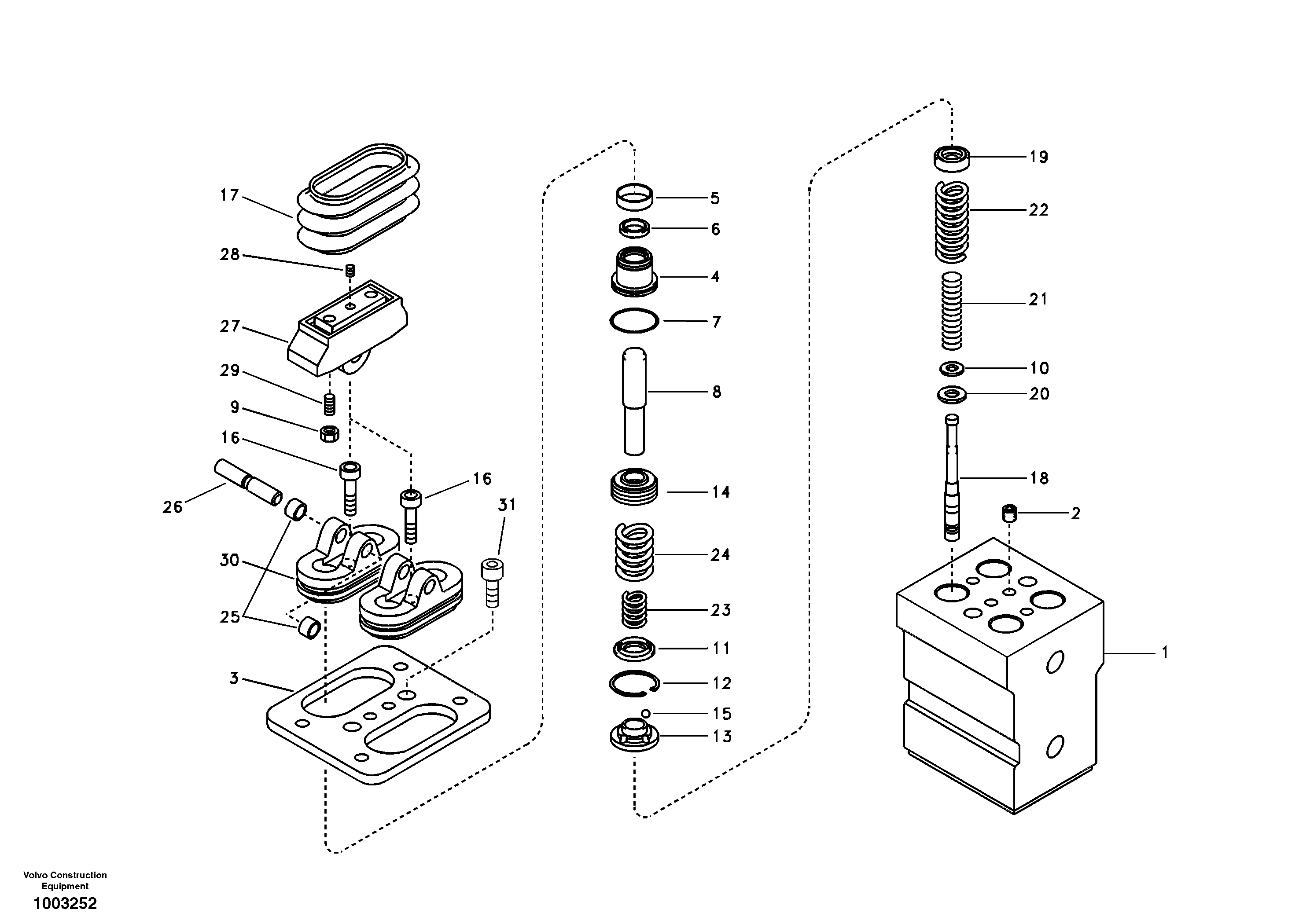 Схема запчастей Volvo EC240B - 50823 Remote control valve pedal, travel motor EC240B