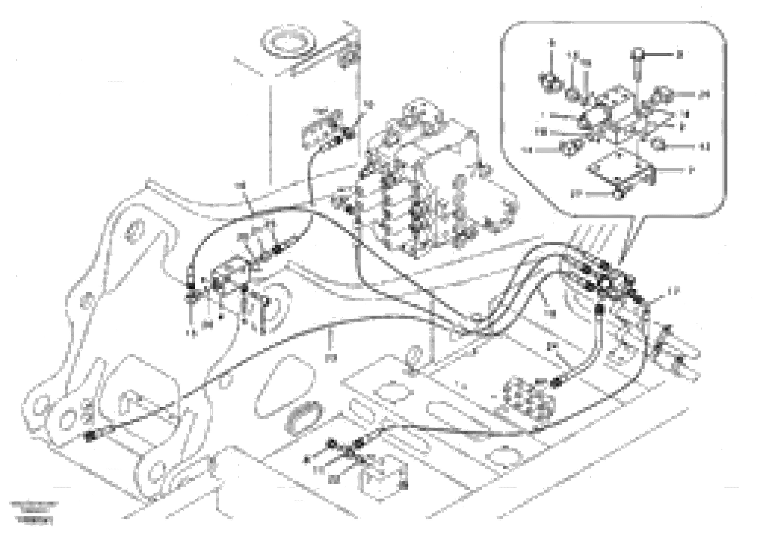 Схема запчастей Volvo EC240B - 76667 Servo system, control valve to solenoid valve EC240B
