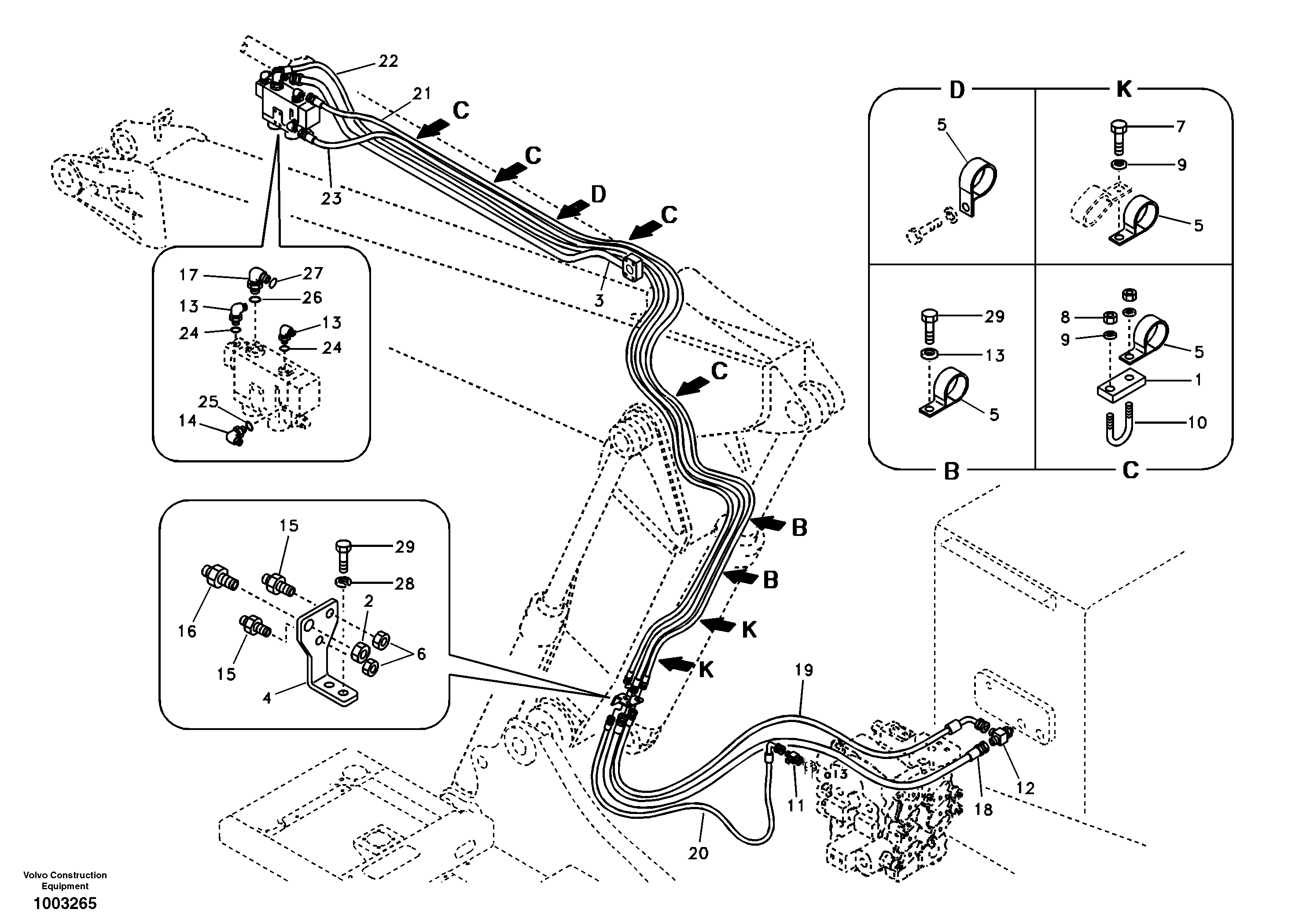 Схема запчастей Volvo EC240B - 42021 Working hydraulic, dipper arm rupture for adjustable boom EC240B