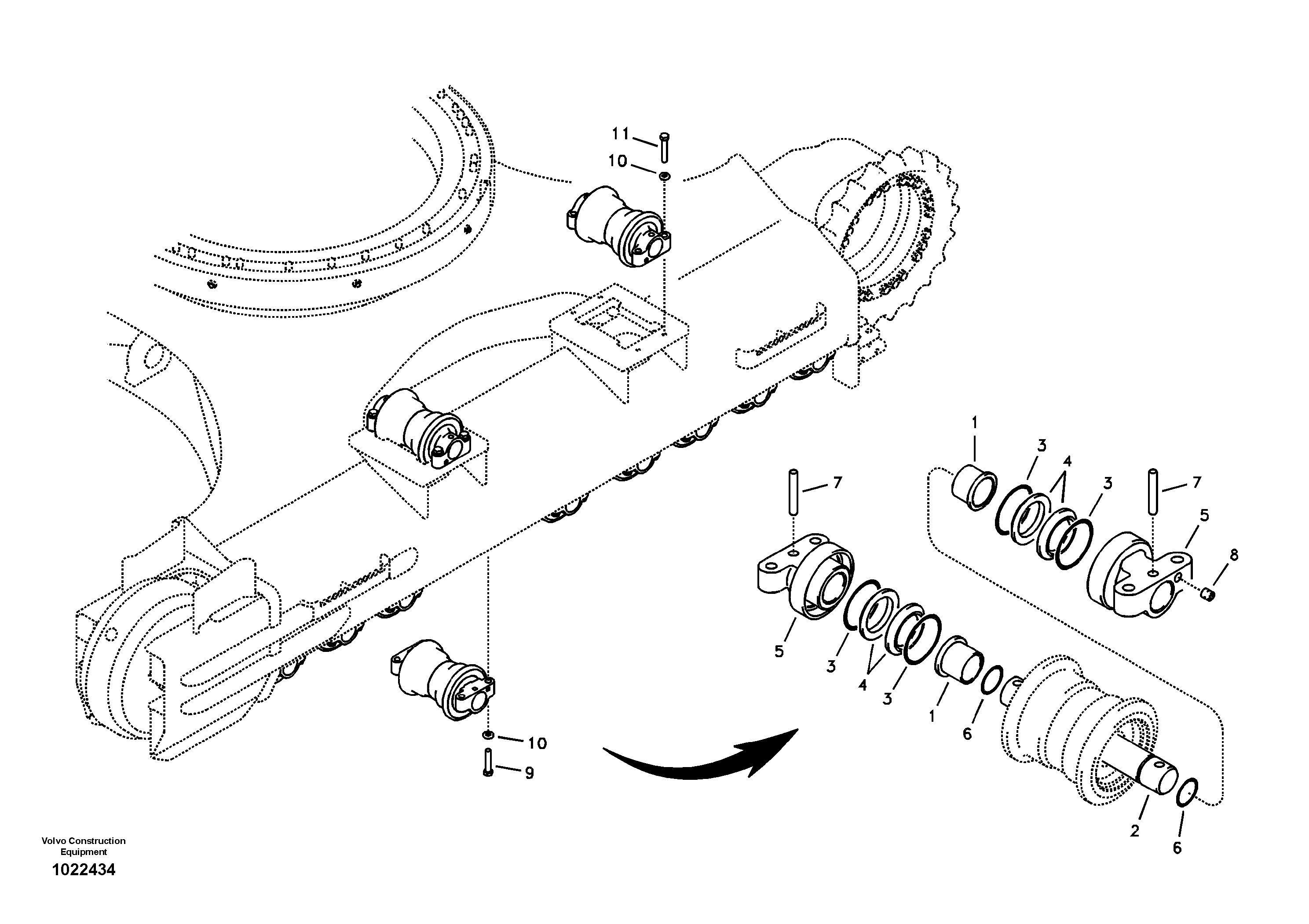 Схема запчастей Volvo EC240B - 25819 Bottom roller EC240B APPENDIX FX FORESTRY VER