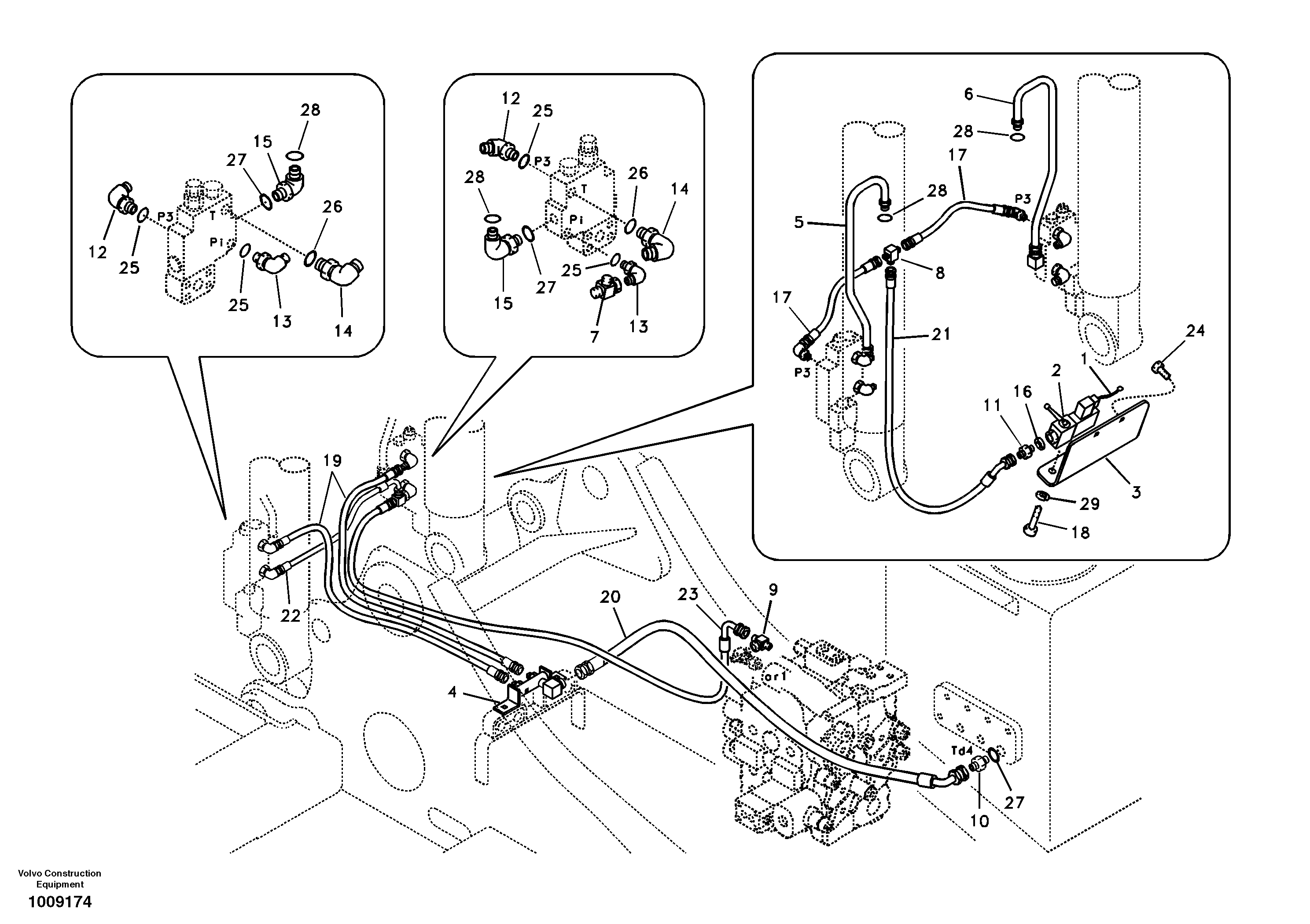 Схема запчастей Volvo EC240B - 53306 Working hydraulic, boom rupture EC240B
