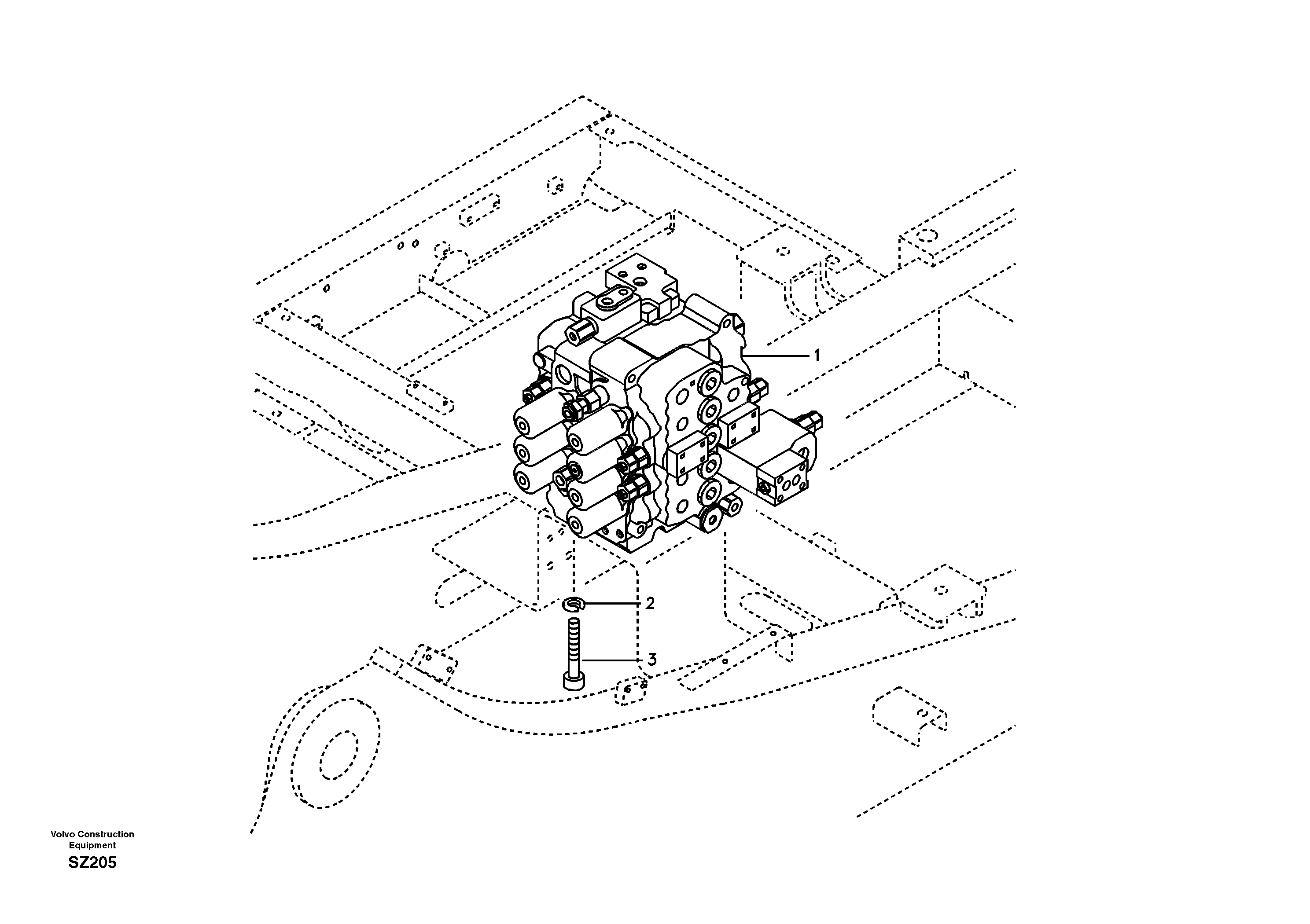 Схема запчастей Volvo EC240B - 72540 Control valve with fitting parts EC240B SER NO INT 12641- EU & NA 80001-